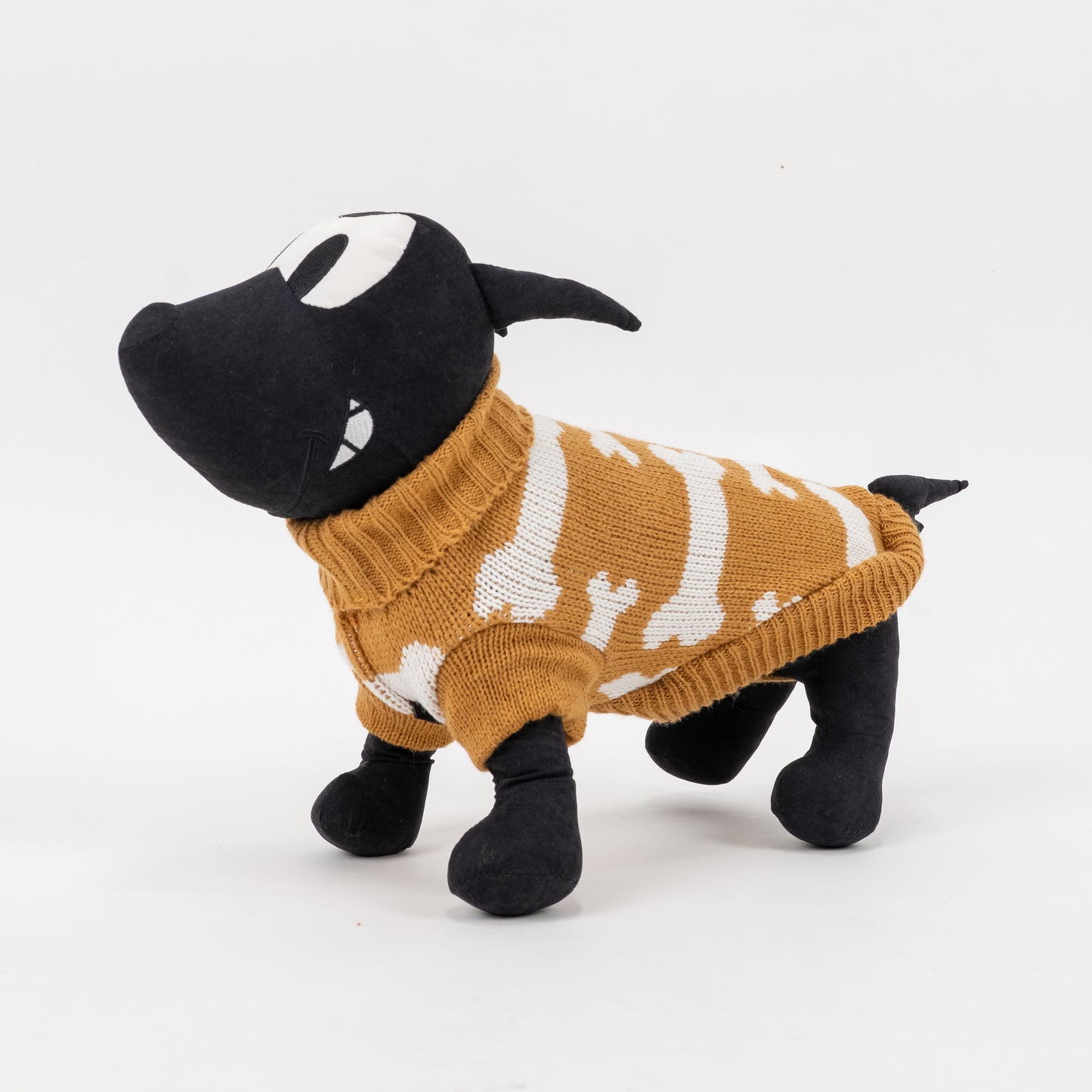 Maglioncino Dolcevita con Fantasia a Osso - Beige