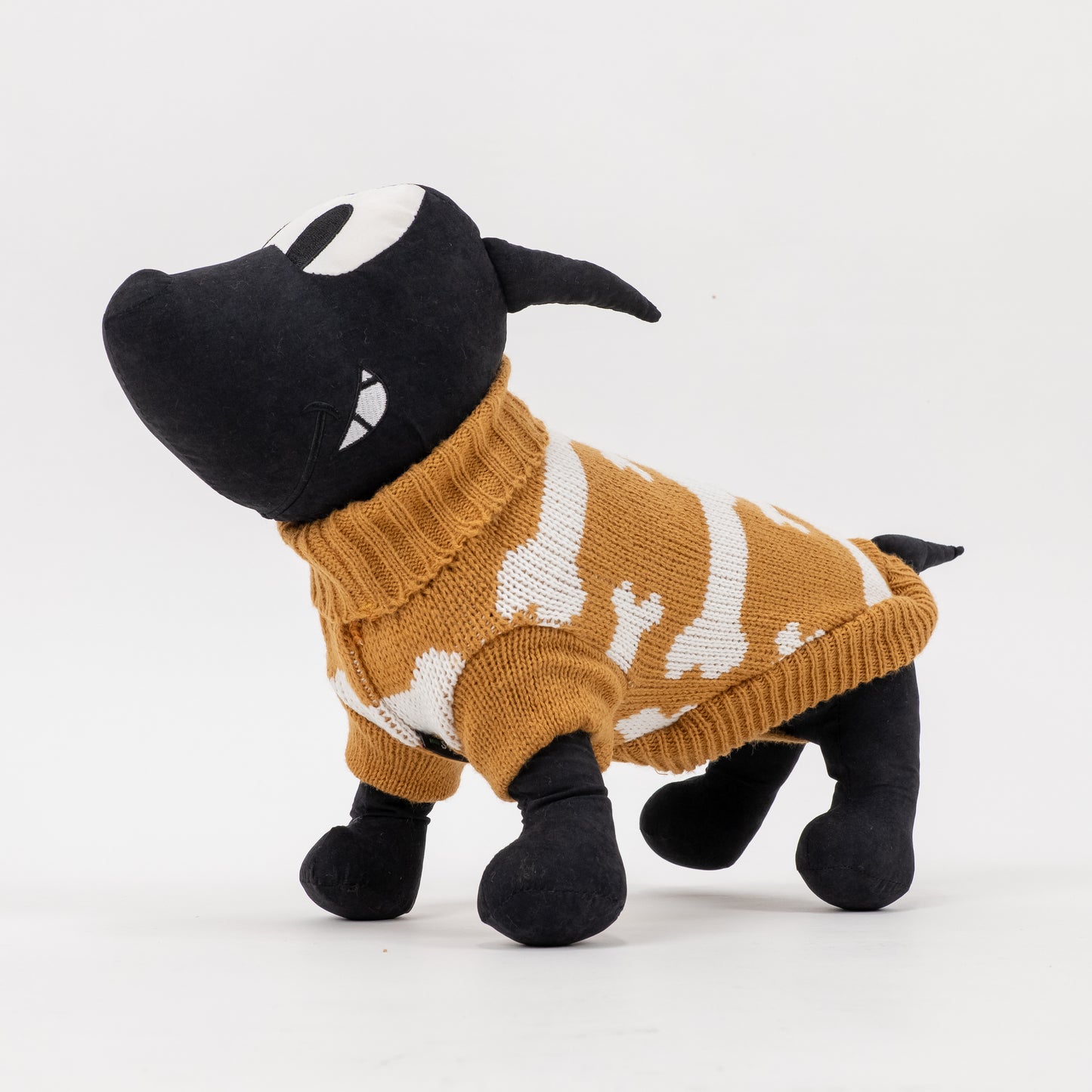 Maglioncino Dolcevita con Fantasia a Osso - Beige