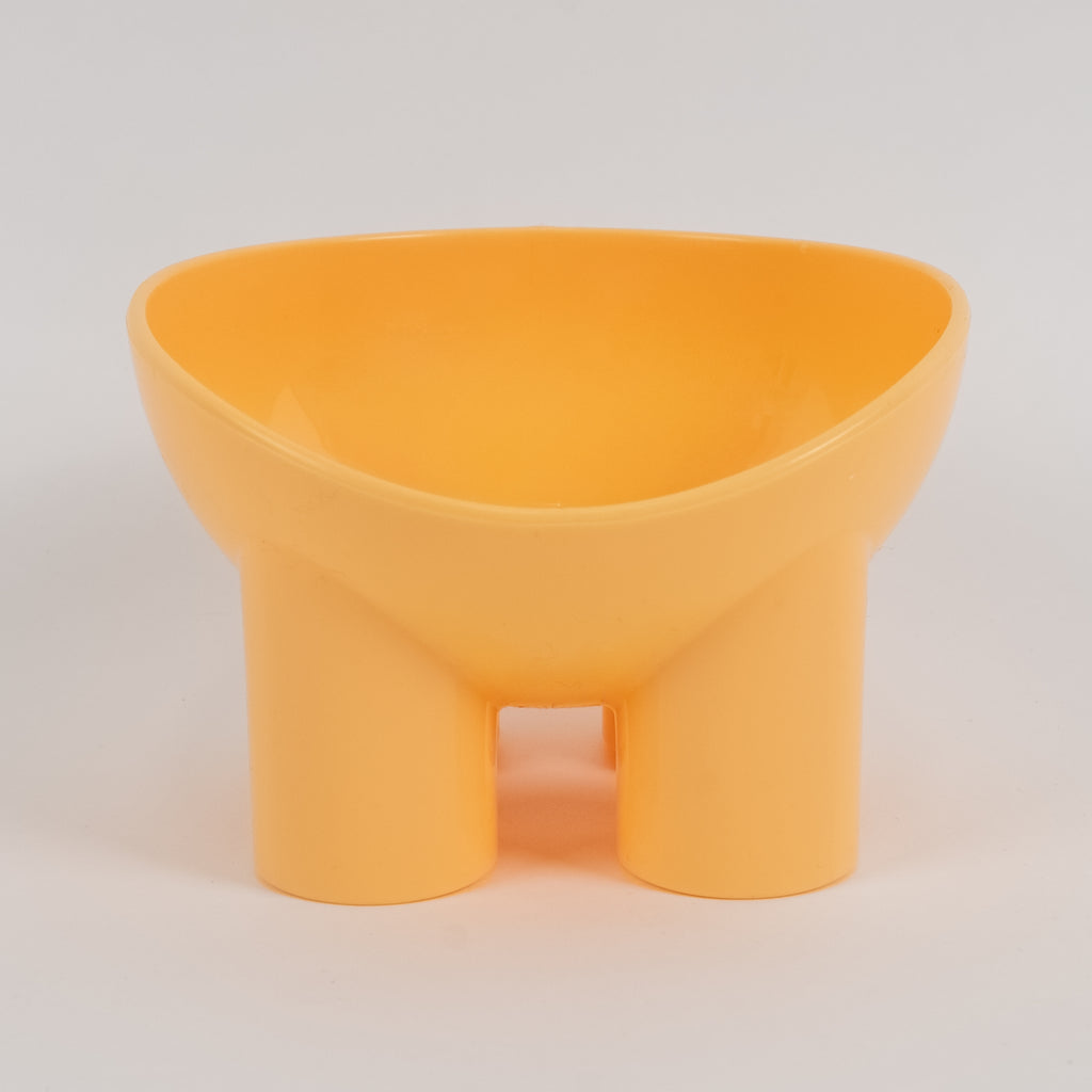 Ciotola Rialzata in Plastica per Cani e Gatti - Giallo
