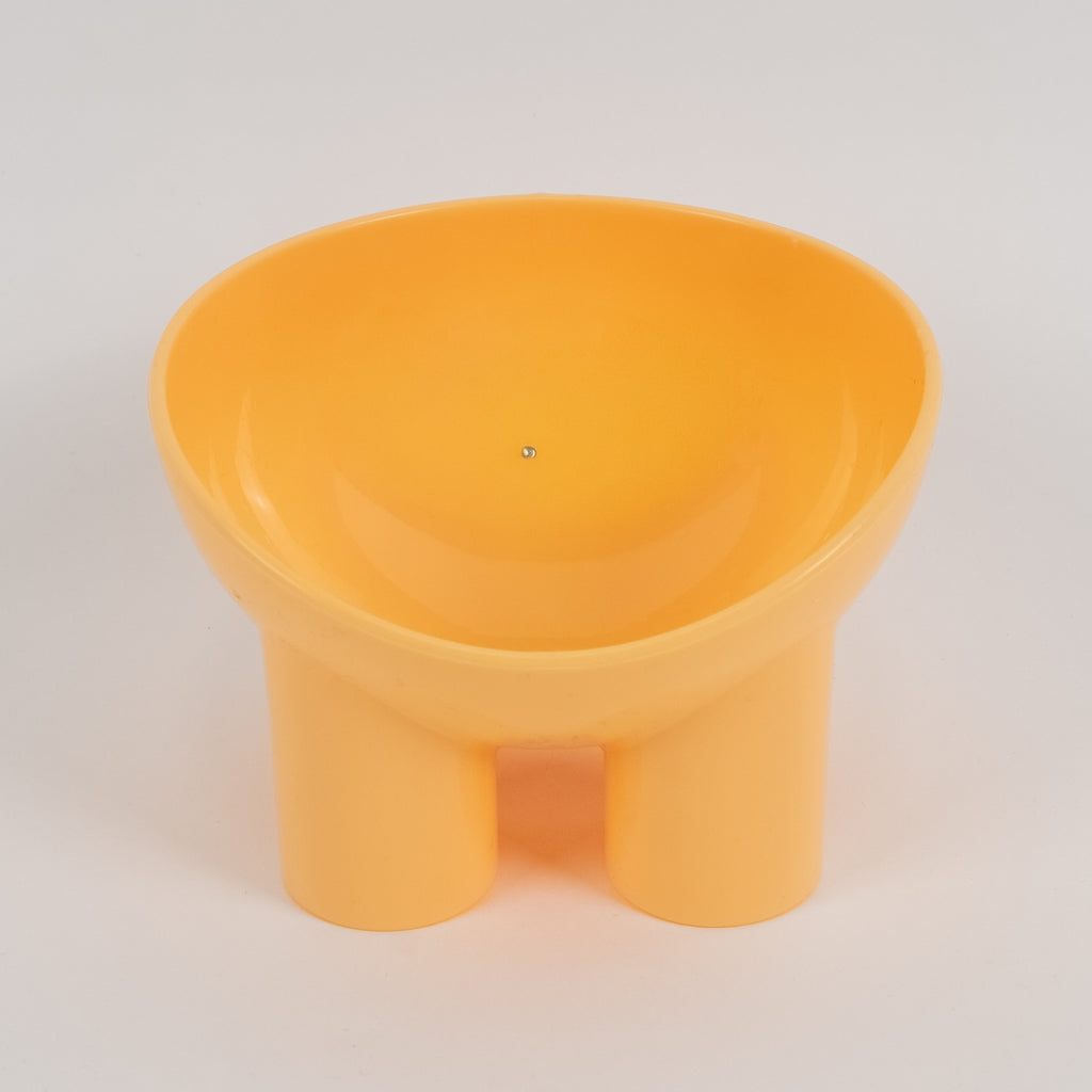 Ciotola Rialzata in Plastica per Cani e Gatti - Giallo