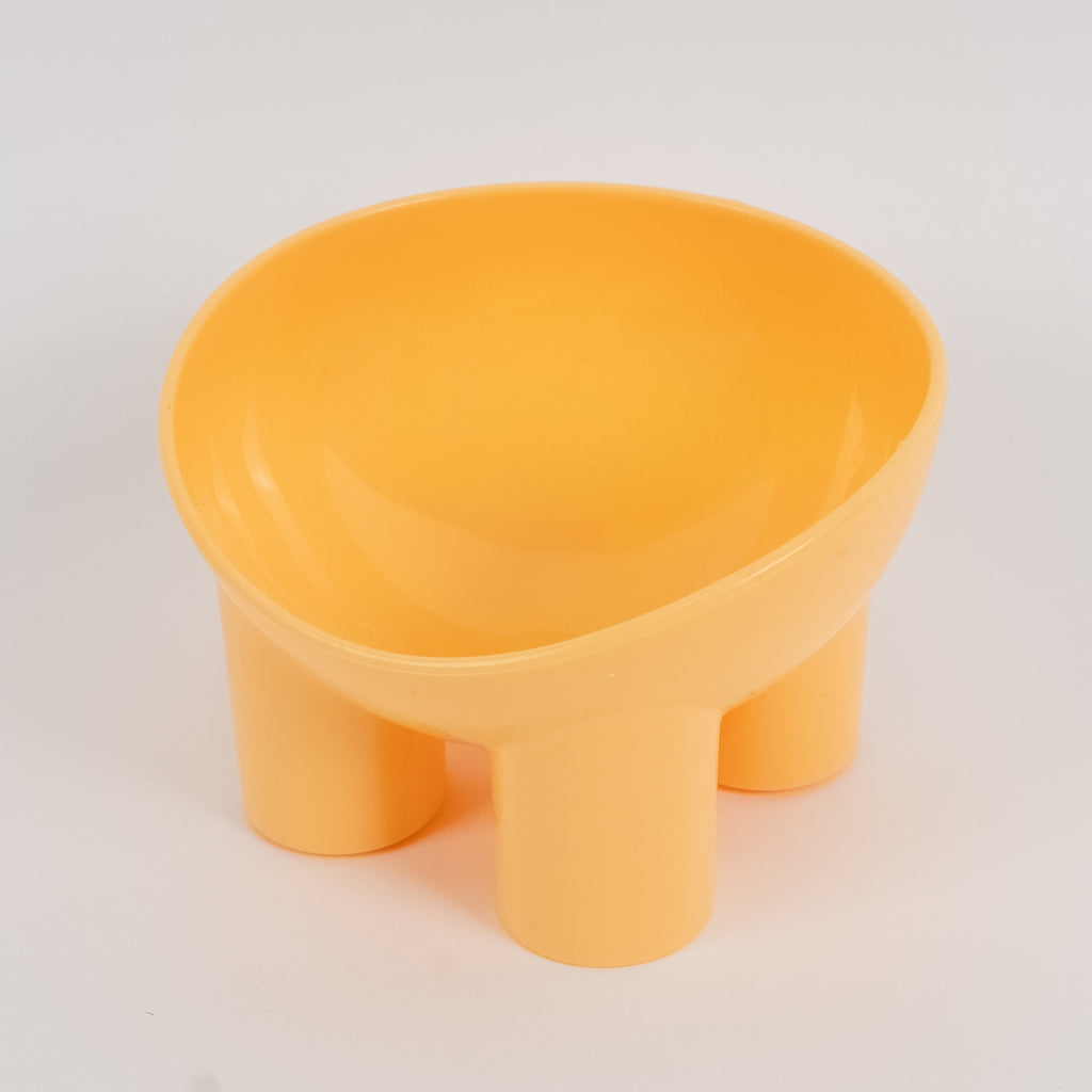 Ciotola Rialzata in Plastica per Cani e Gatti - Giallo
