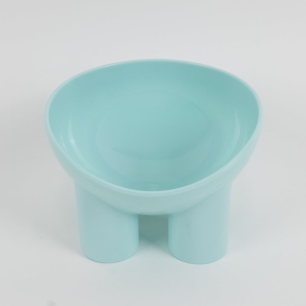 Ciotola Rialzata in Plastica per Cani e Gatti - Azzurro