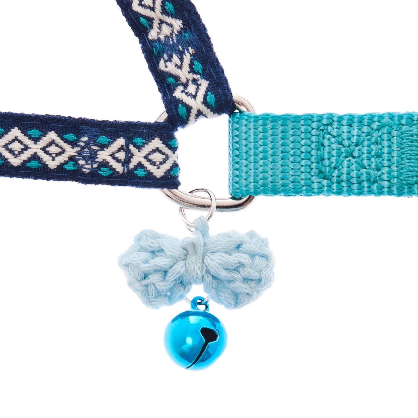 Set pettorina + Guinzaglio Bohemian per Gatti - Azzurro