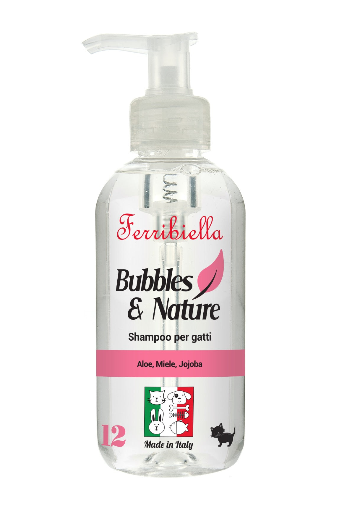 BUBBLES & NATURE - Shampoo per Gatti con Aloe, Miele e Jojoba