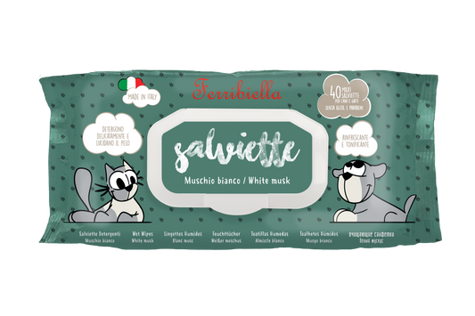 Salviette Igienizzanti per Cani e Gatti - Muschio Biaco