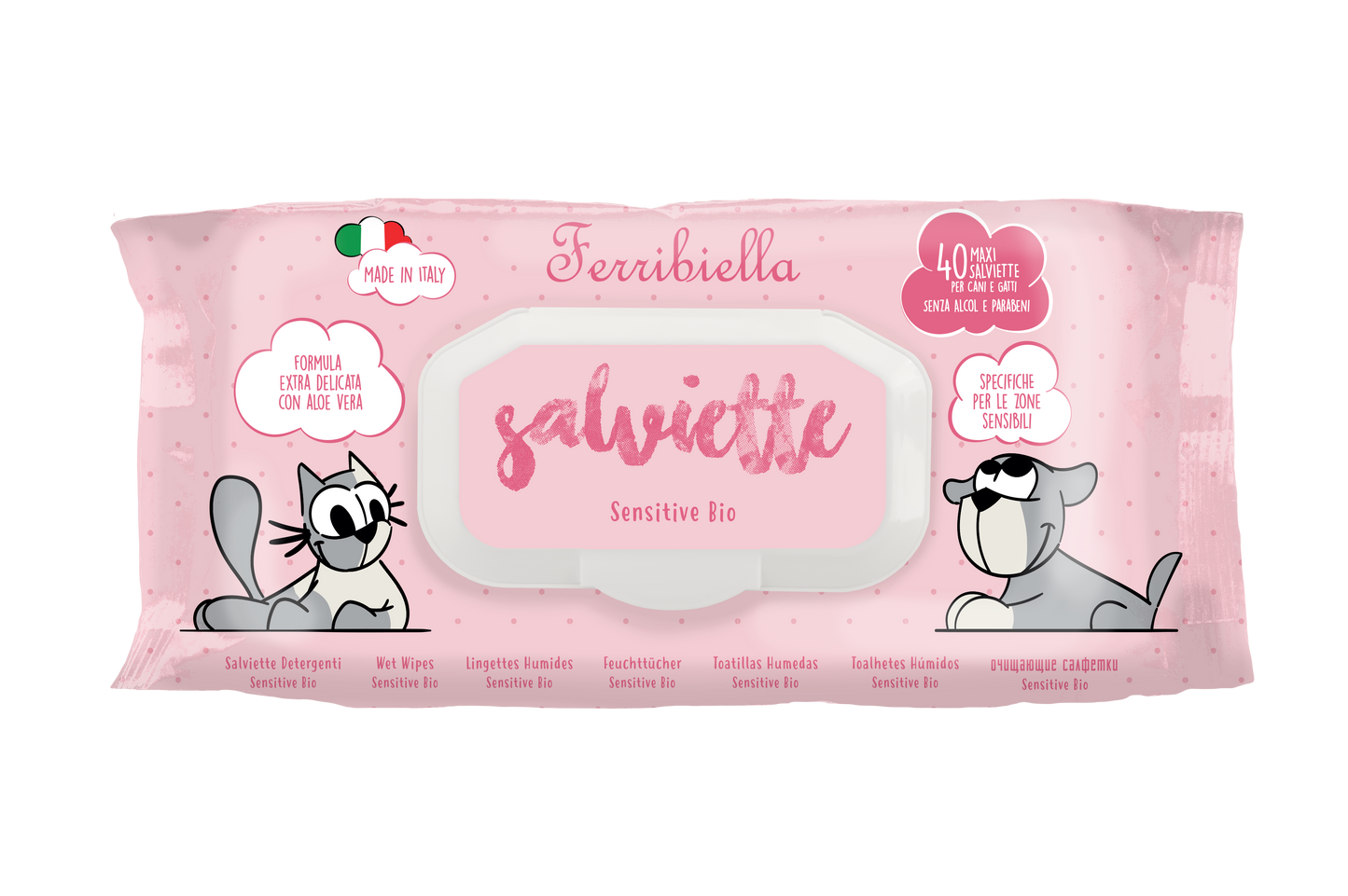 Salviette Igienizzanti per Cani e Gatti - Sensitive Biologiche