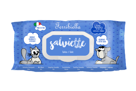 Salviette Igienizzanti per Cani e Gatti - Talco