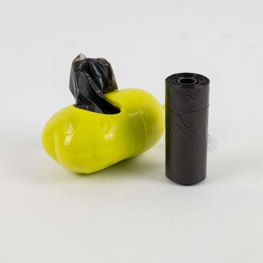 Porta sacchetti Igienici per Cani con 2 Rotoli Inclusi – Giallo