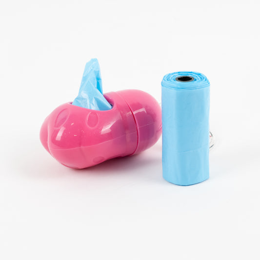 Porta sacchetti Igienici per Cani con 2 Rotoli Inclusi – Rosa