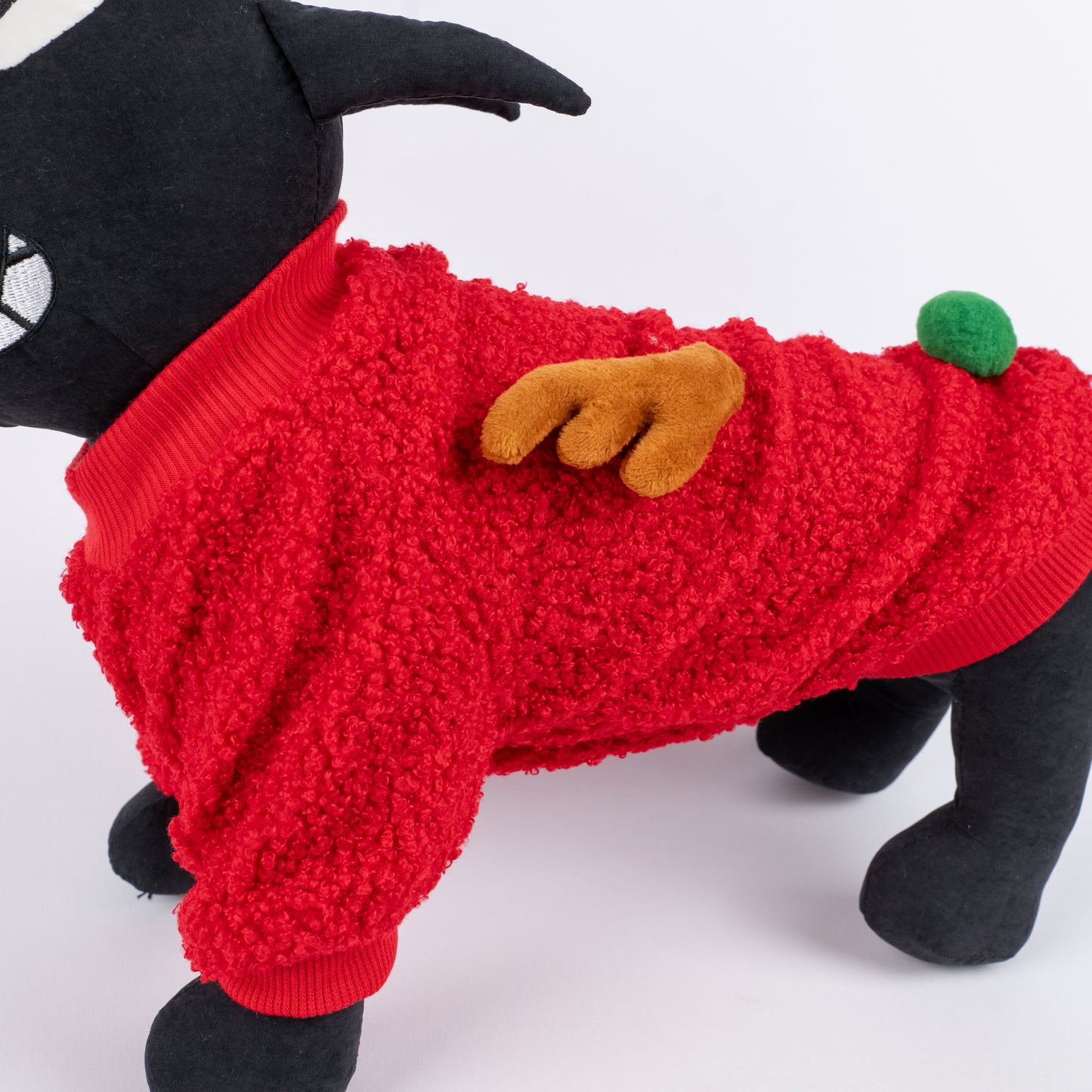 Maglioncino Bouclé Natalizio – Renna e Pon Pon