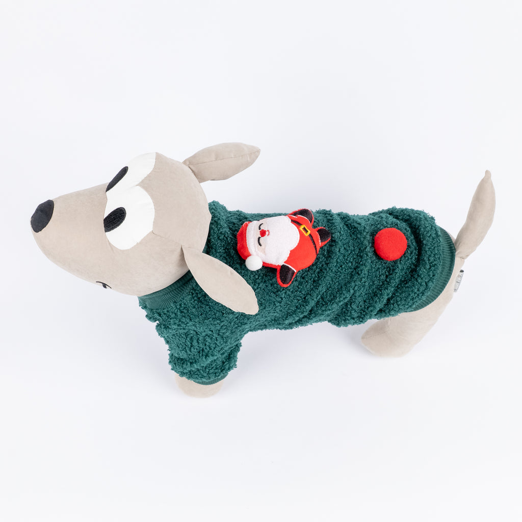 Maglioncino Bouclé Natalizio  –  Babbo Natale e Pon Pon