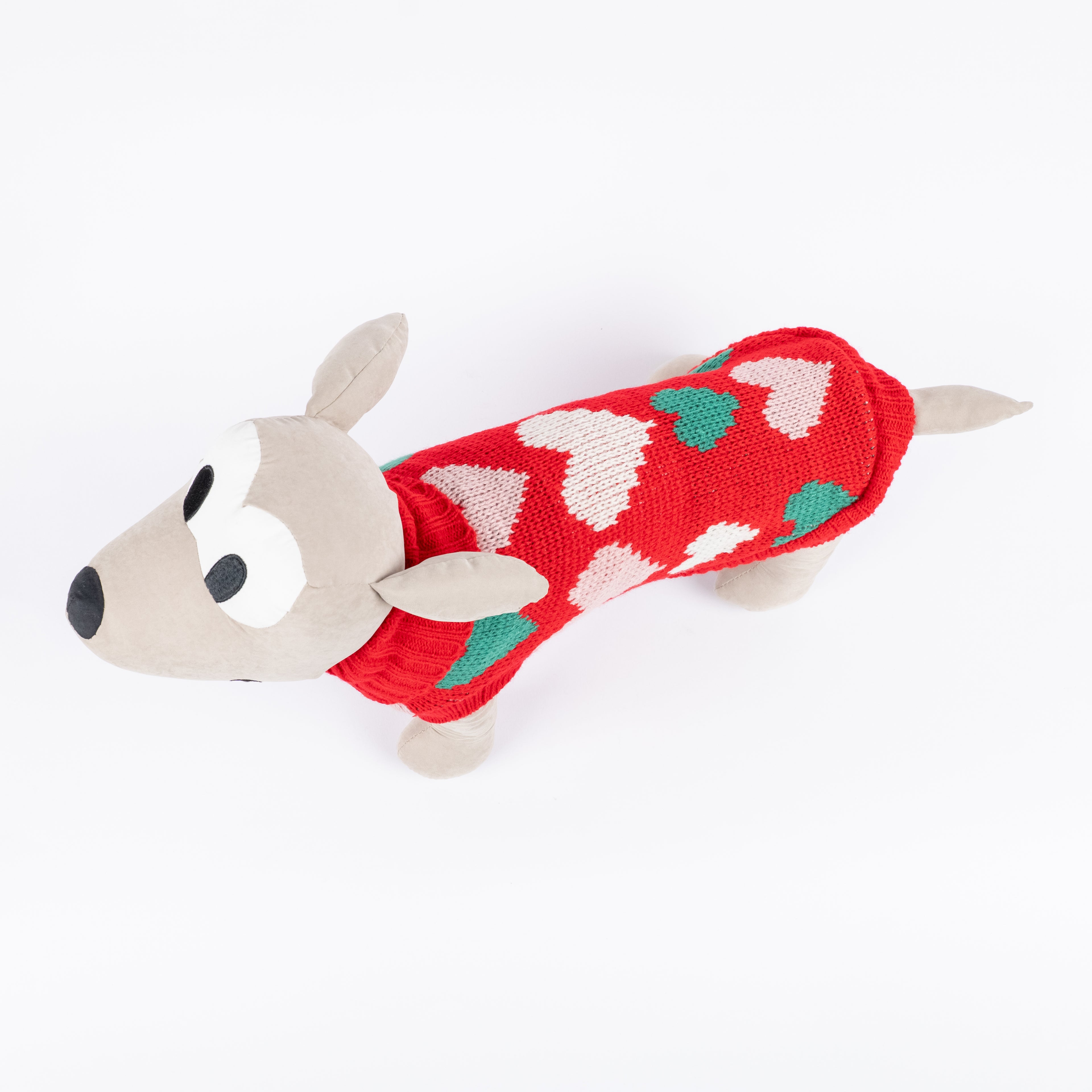 Maglioncino Dolcevita con Fantasia a Cuoricini - Rosso