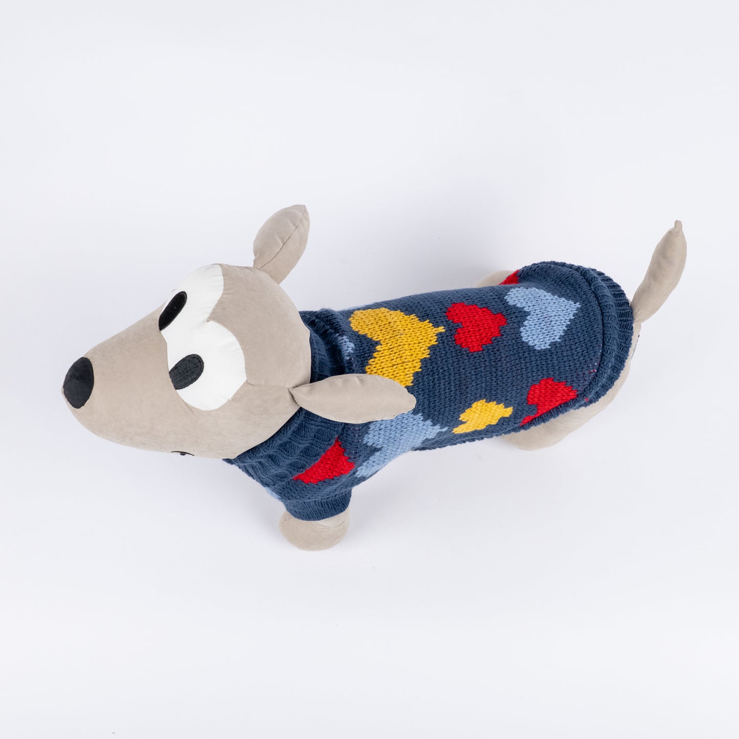 Maglioncino Dolcevita con Fantasia a Cuoricini - Blu