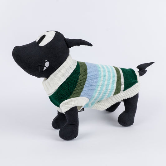 Maglioncino Dolcevita Multicolor a Righe - Verde