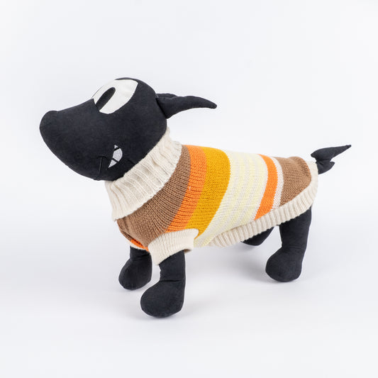 Maglioncino Dolcevita Multicolor a Righe - Beige