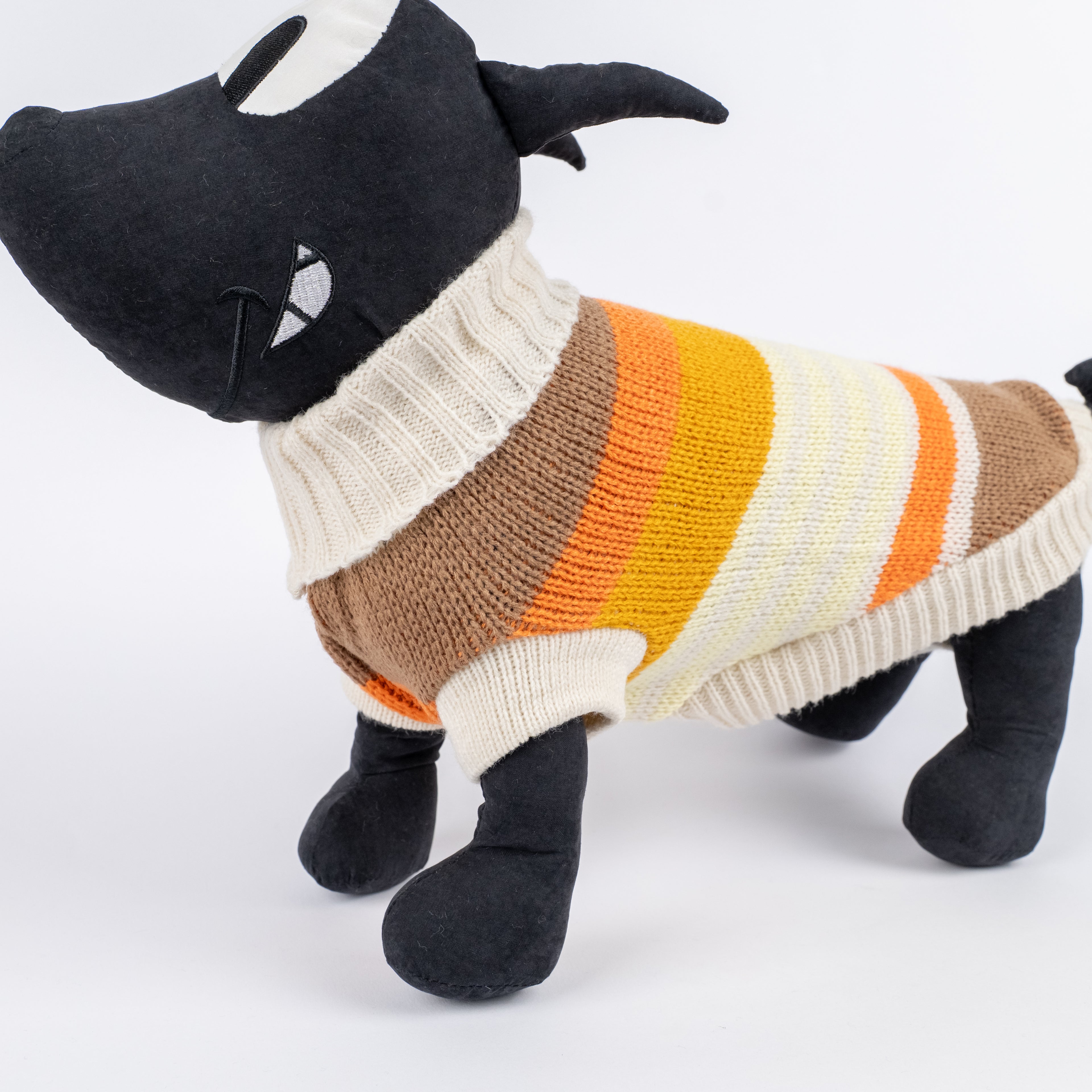 Maglioncino Dolcevita Multicolor a Righe - Beige