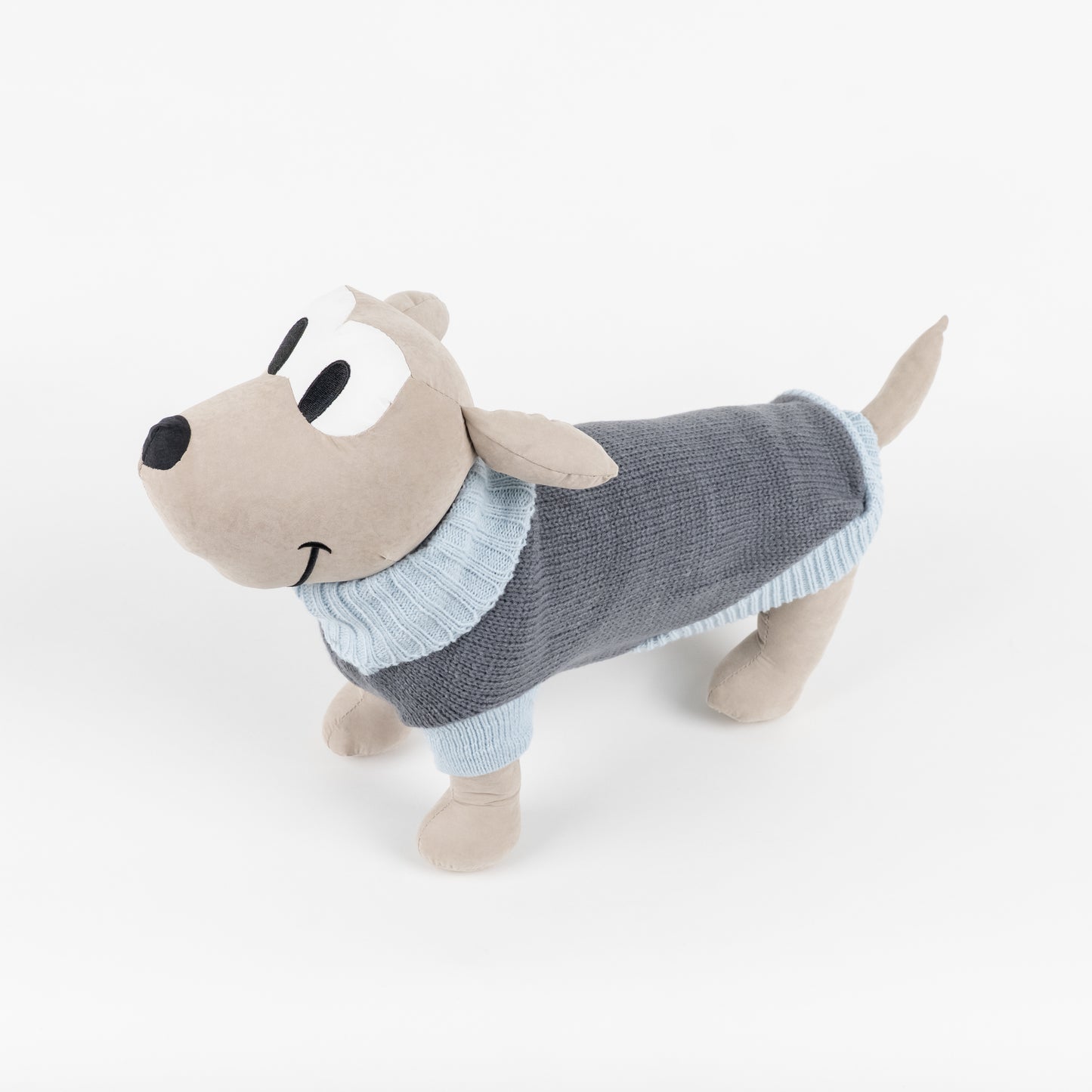 Maglioncino Dolcevita a Due Colori a Contrasto - Grigio