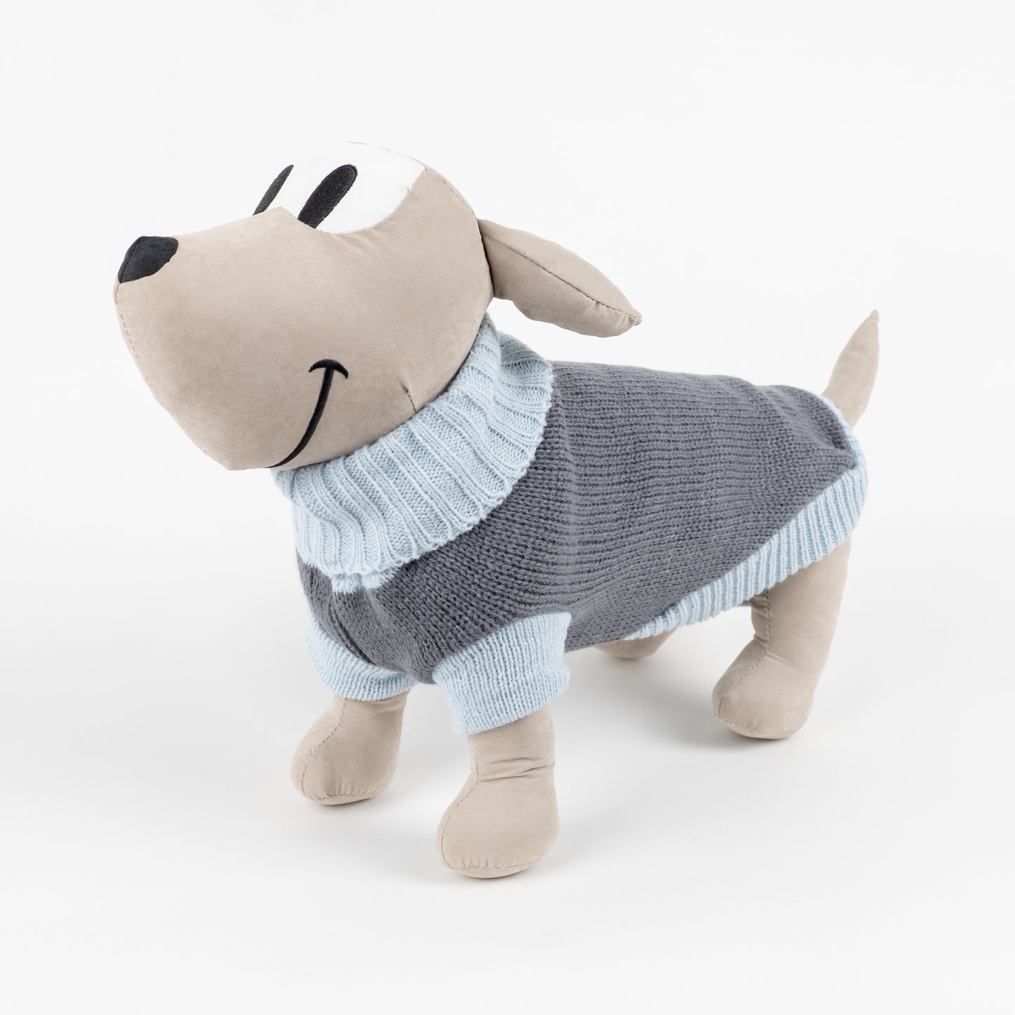 Maglioncino Dolcevita a Due Colori a Contrasto - Grigio