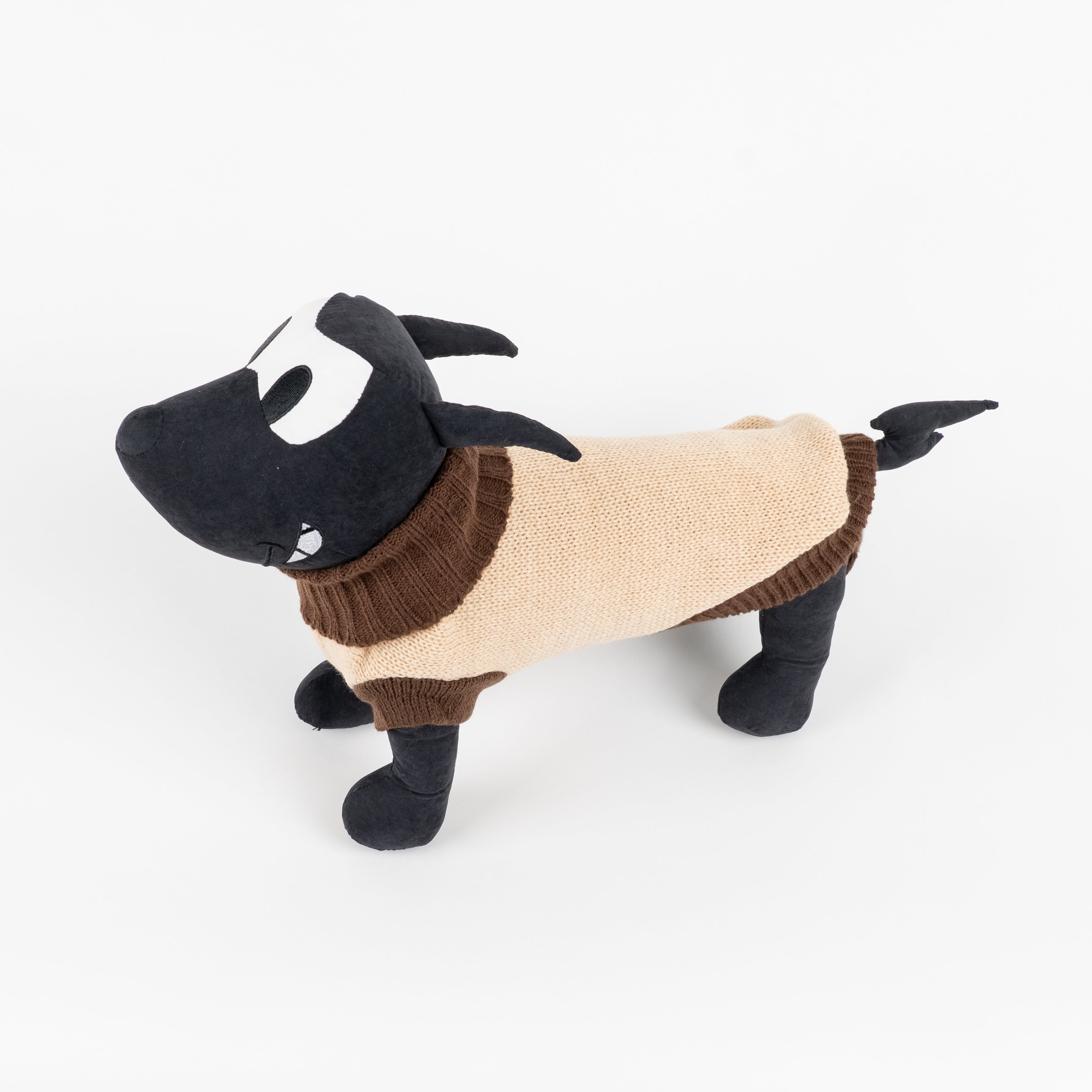 Maglioncino Dolcevita a Due Colori a Contrasto - Beige