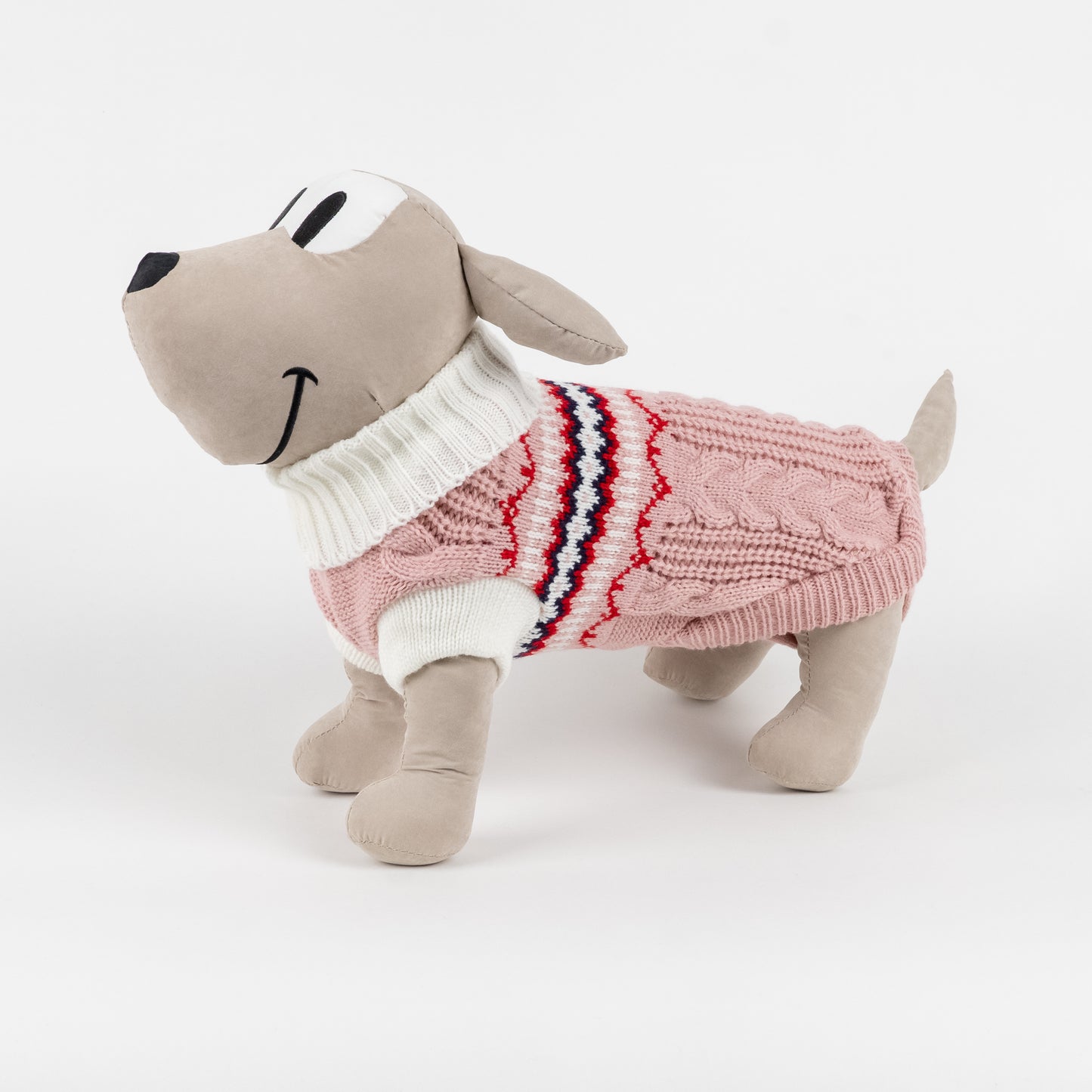 Maglioncino Dolcevita per Cani Fantasia Fair Isle - Rosa