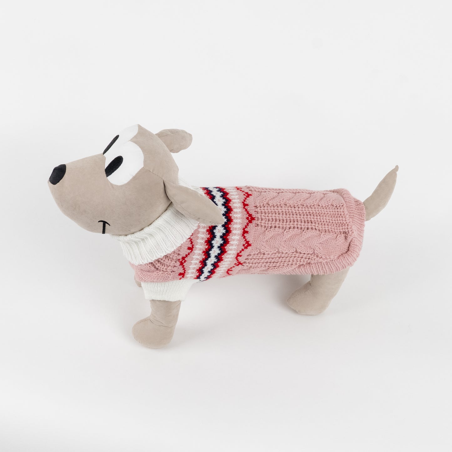 Maglioncino Dolcevita per Cani Fantasia Fair Isle - Rosa