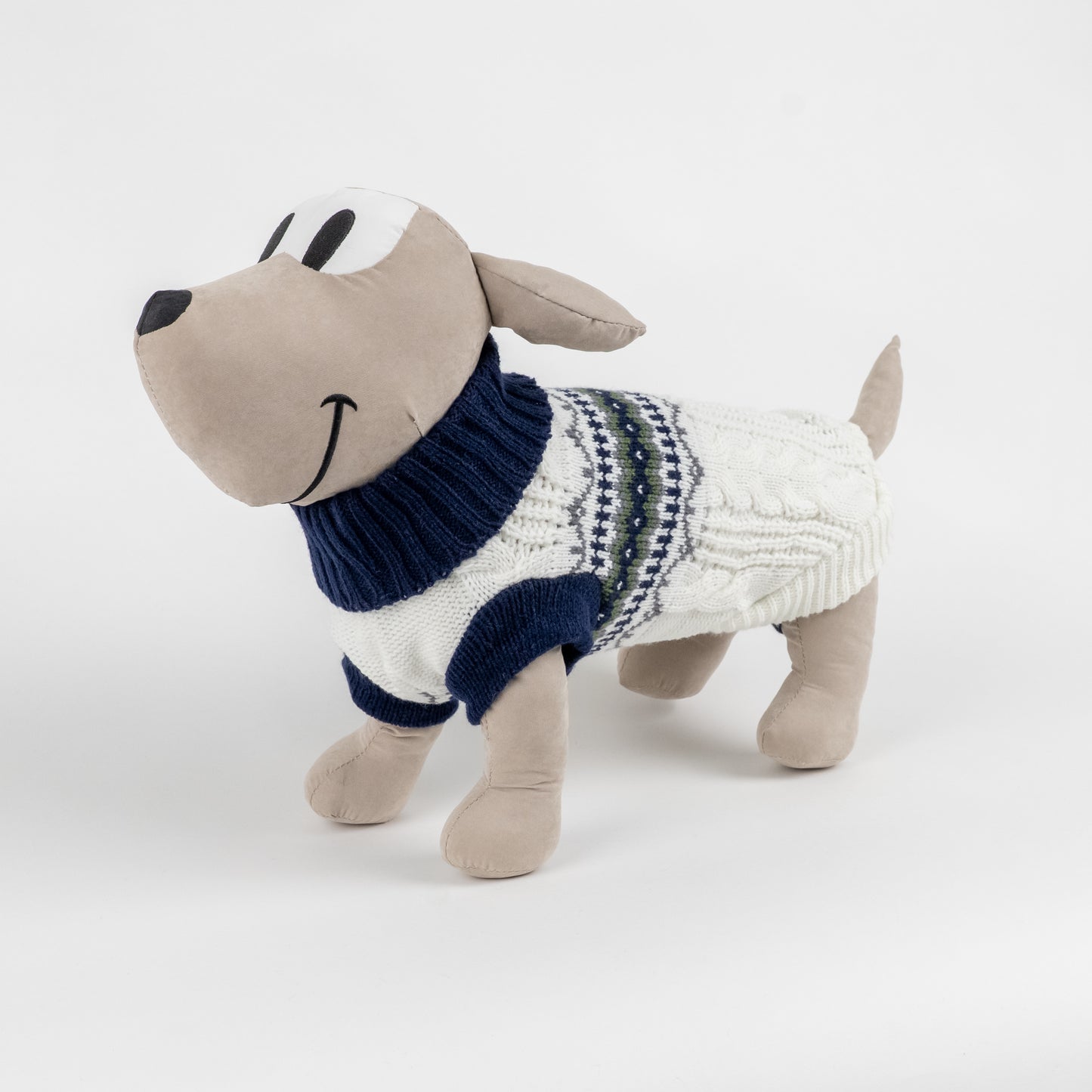 Maglioncino Dolcevita Fantasia Fair Isle - Bianco