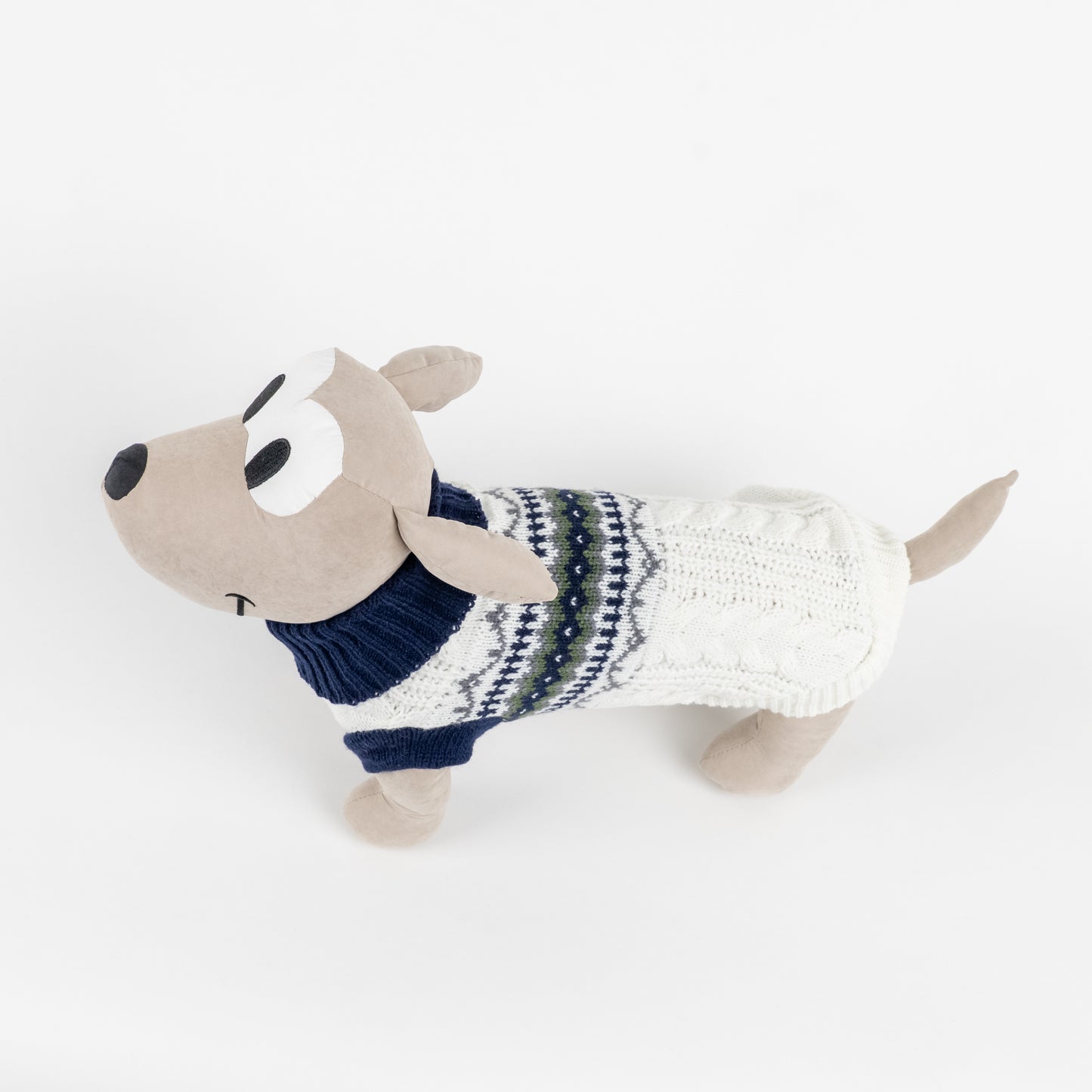 Maglioncino Dolcevita Fantasia Fair Isle - Bianco