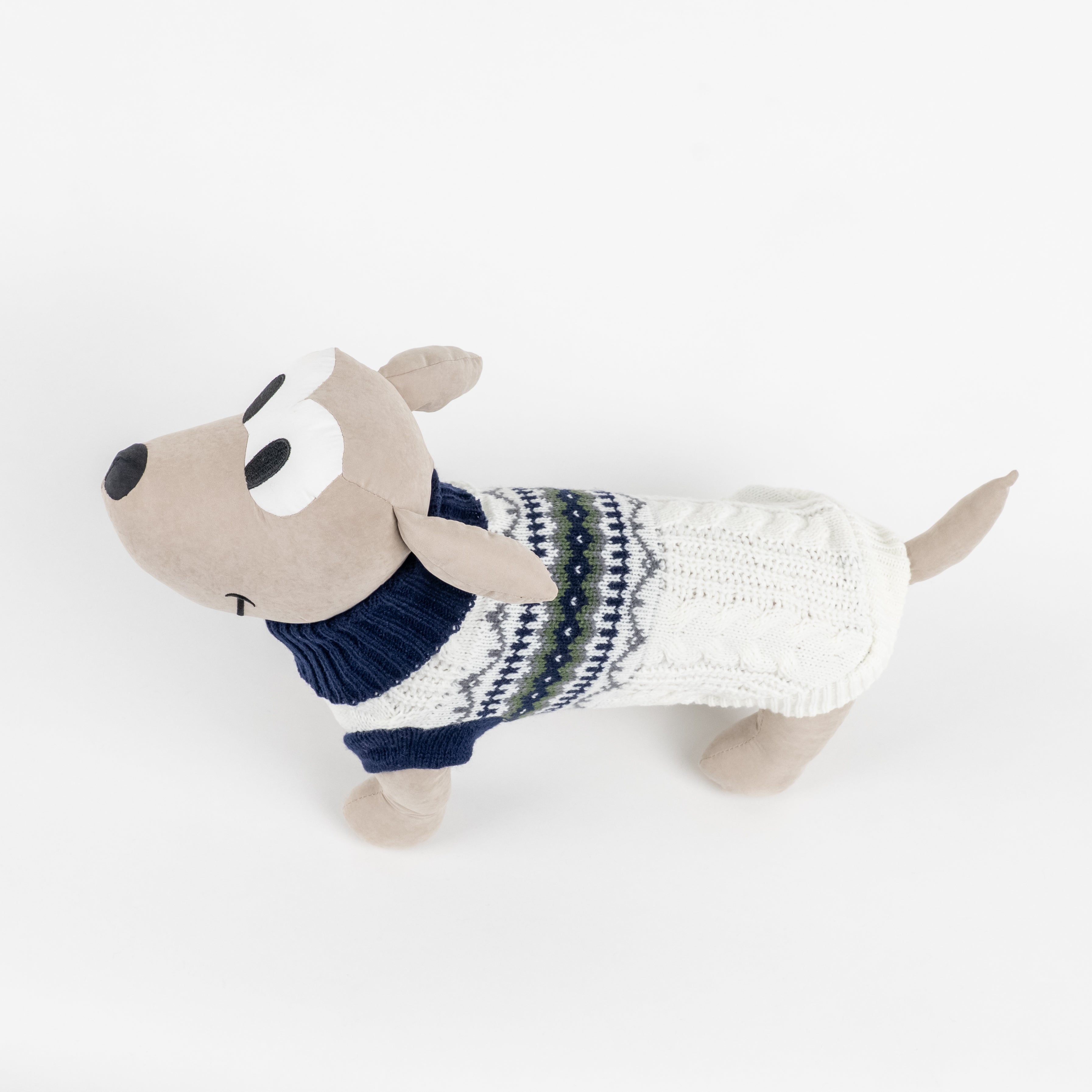 Maglioncino Dolcevita Fantasia Fair Isle - Bianco