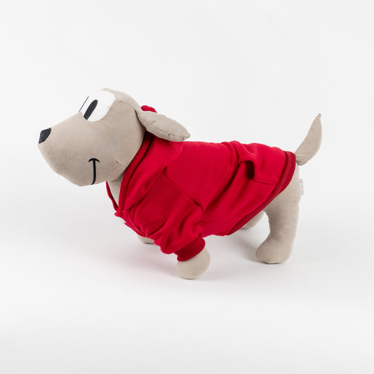 Felpa College con Cappuccio - Rosso