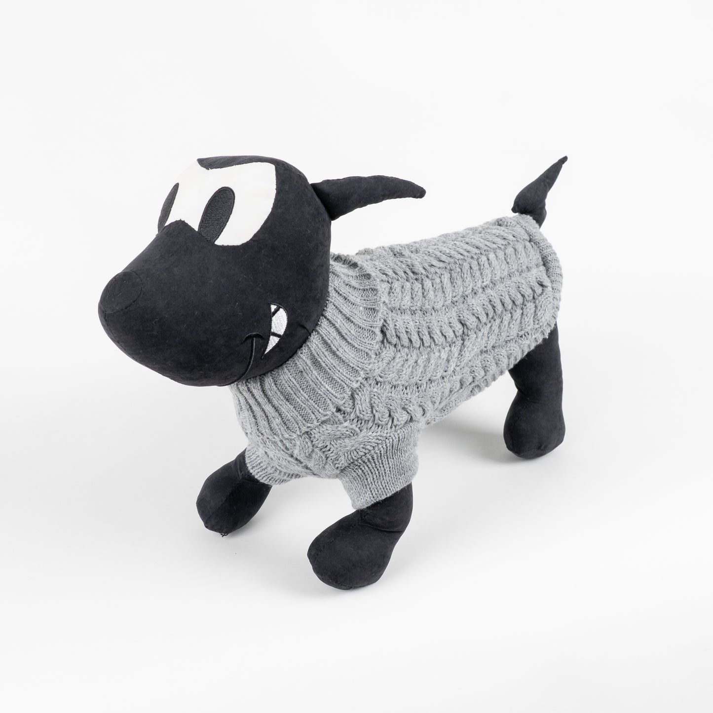 Maglioncino Dolcevita con Trama a Treccia - Grigio