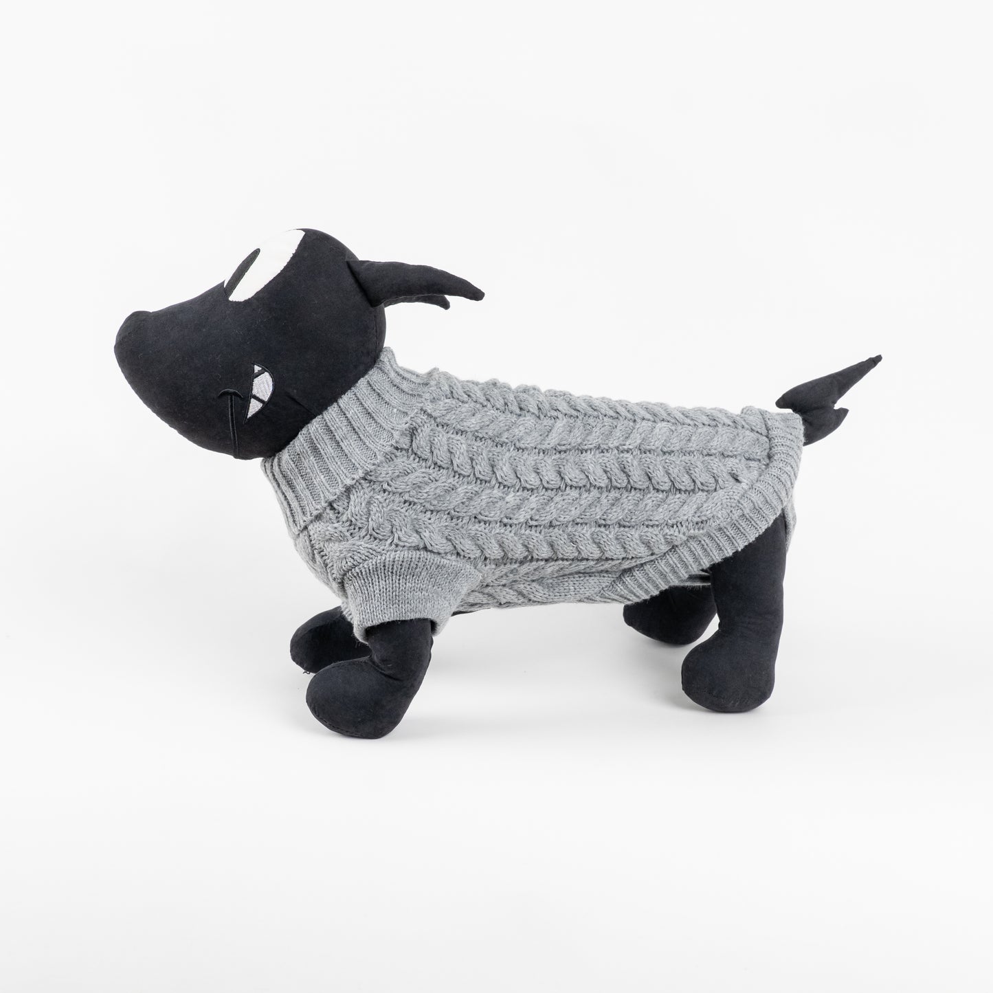 Maglioncino Dolcevita con Trama a Treccia - Grigio