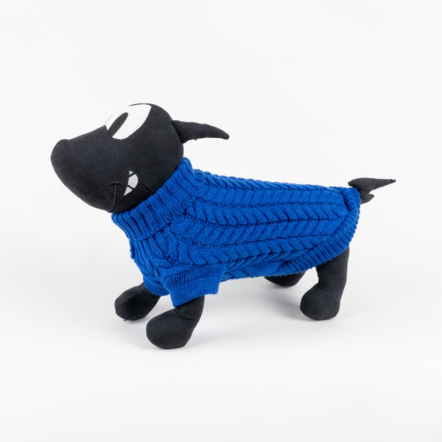 Maglioncino Dolcevita con Trama a Treccia - Blu Royal