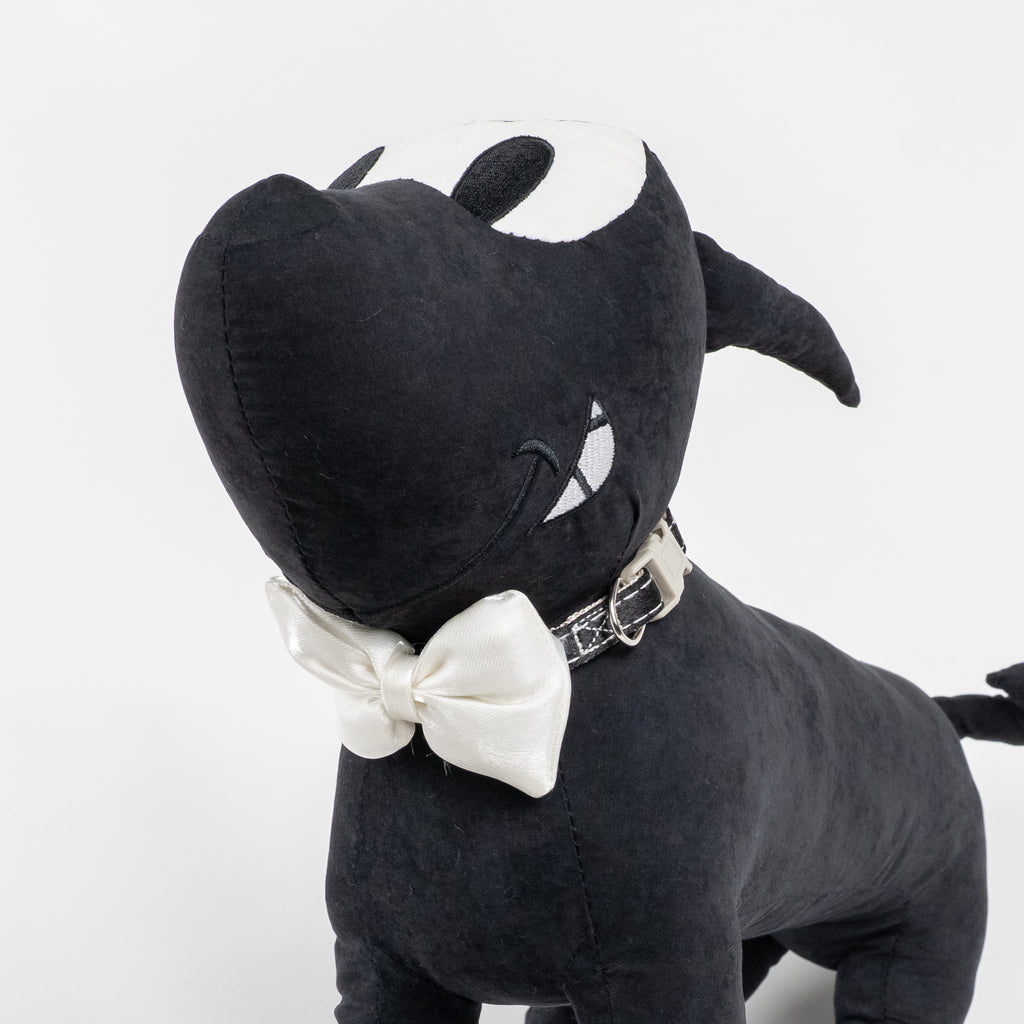 Collare Regolabile con Papillon per Cani e Gatti - Bianco