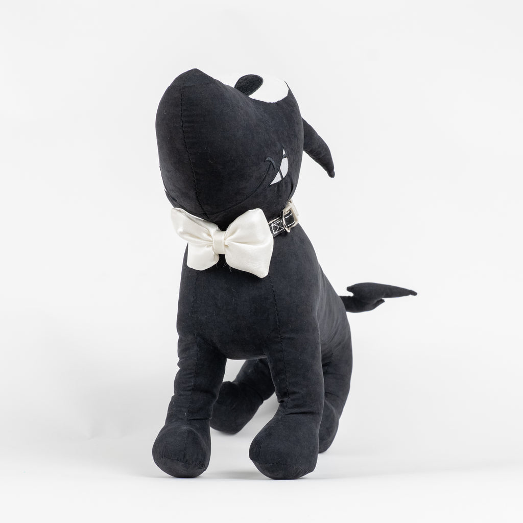 Collare Regolabile con Papillon per Cani e Gatti - Bianco