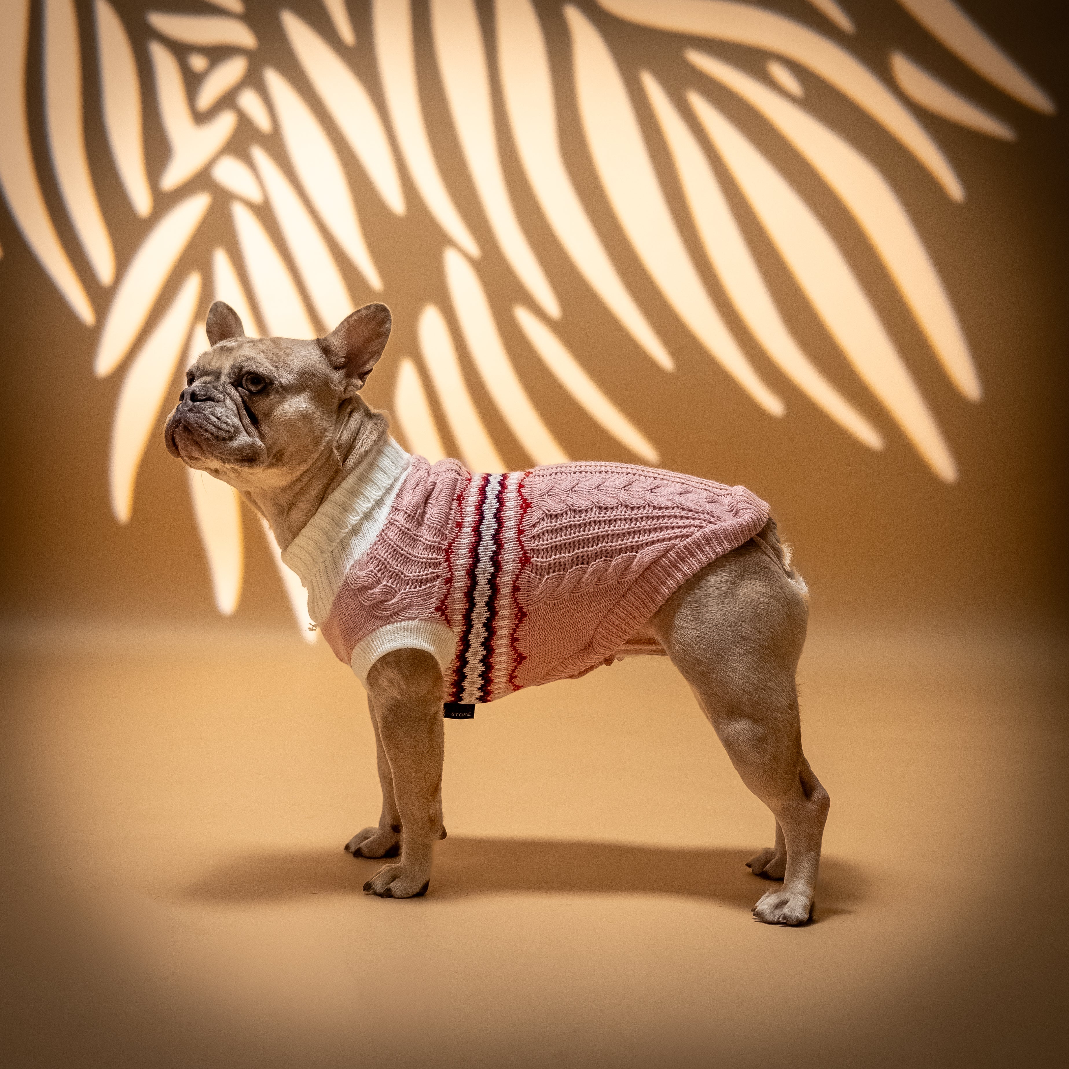 Maglioncino Dolcevita per Cani Fantasia Fair Isle - Rosa