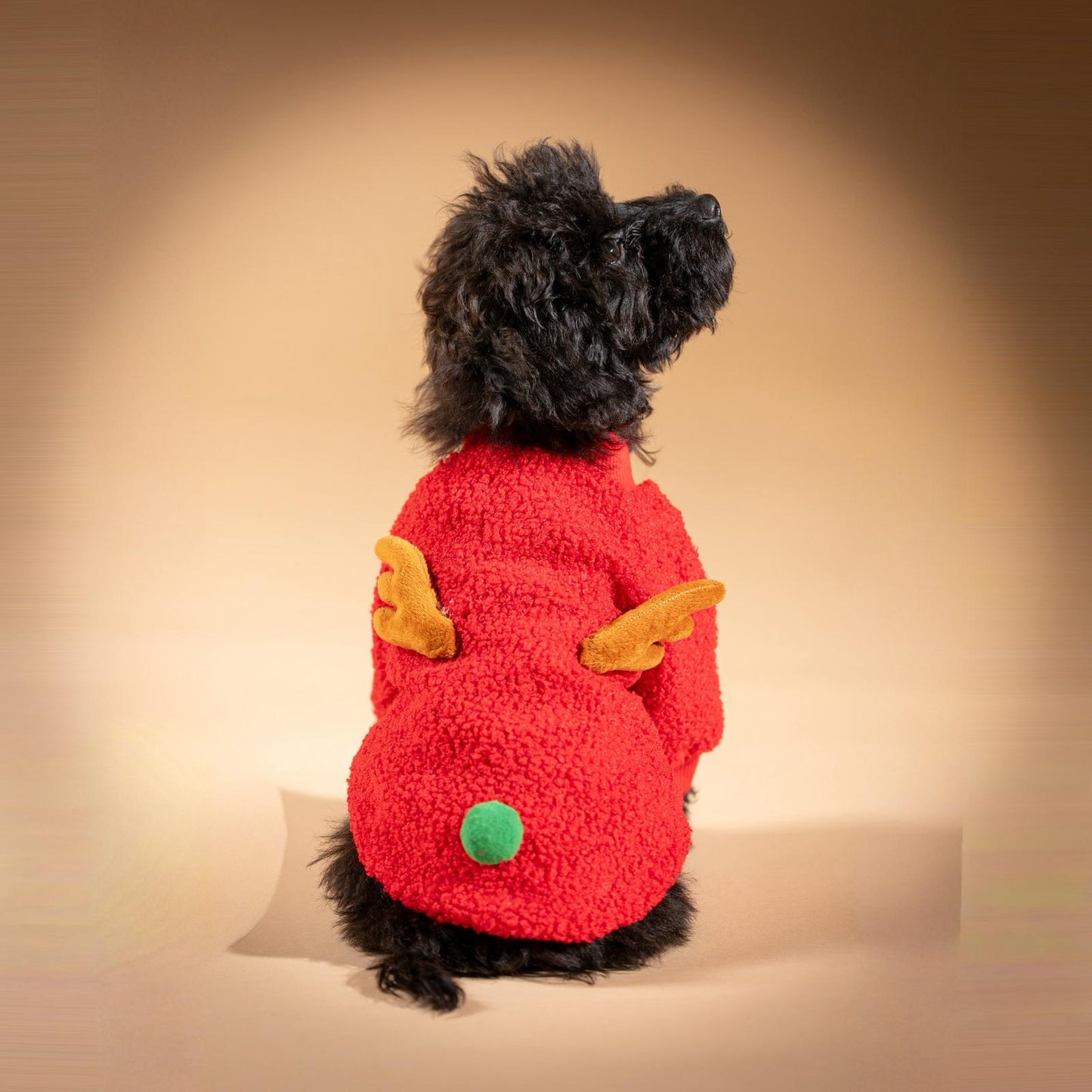 Maglioncino Bouclé Natalizio – Renna e Pon Pon