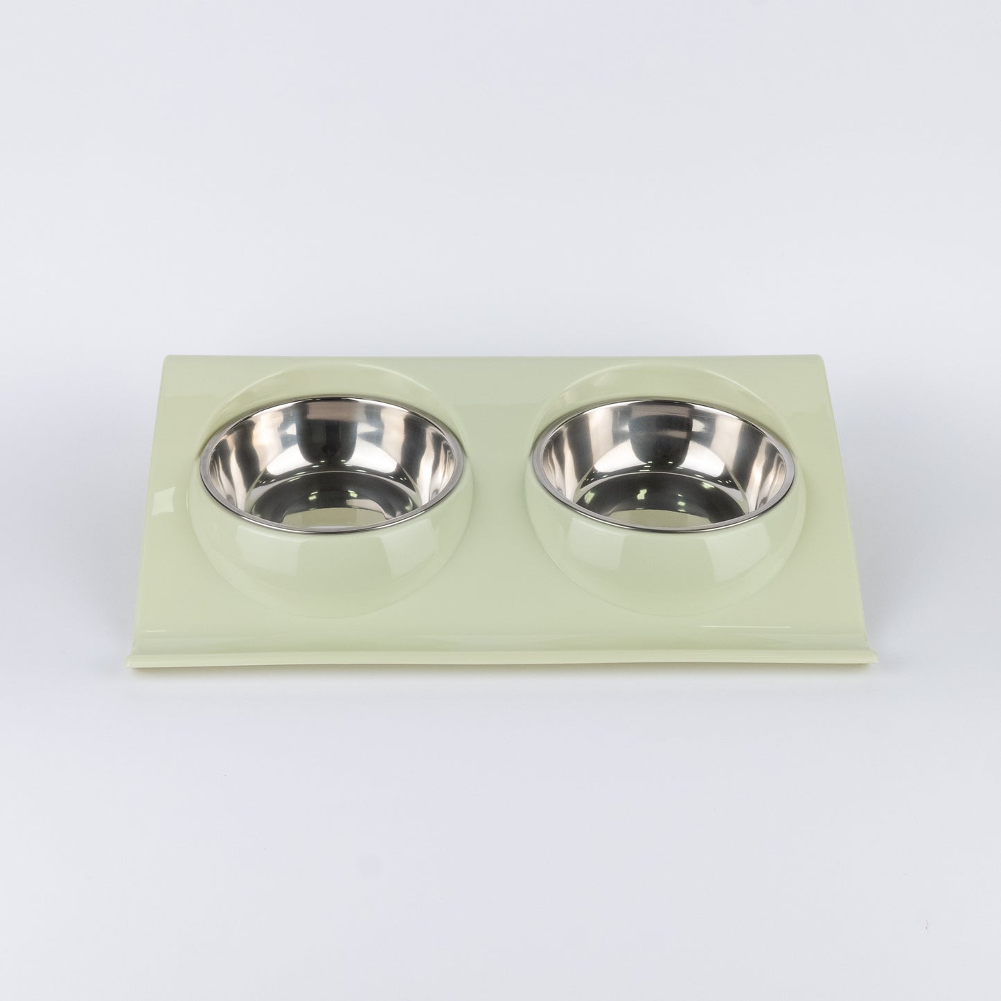 Alzatina Doppia per Cani e Gatti - Verde Chiaro