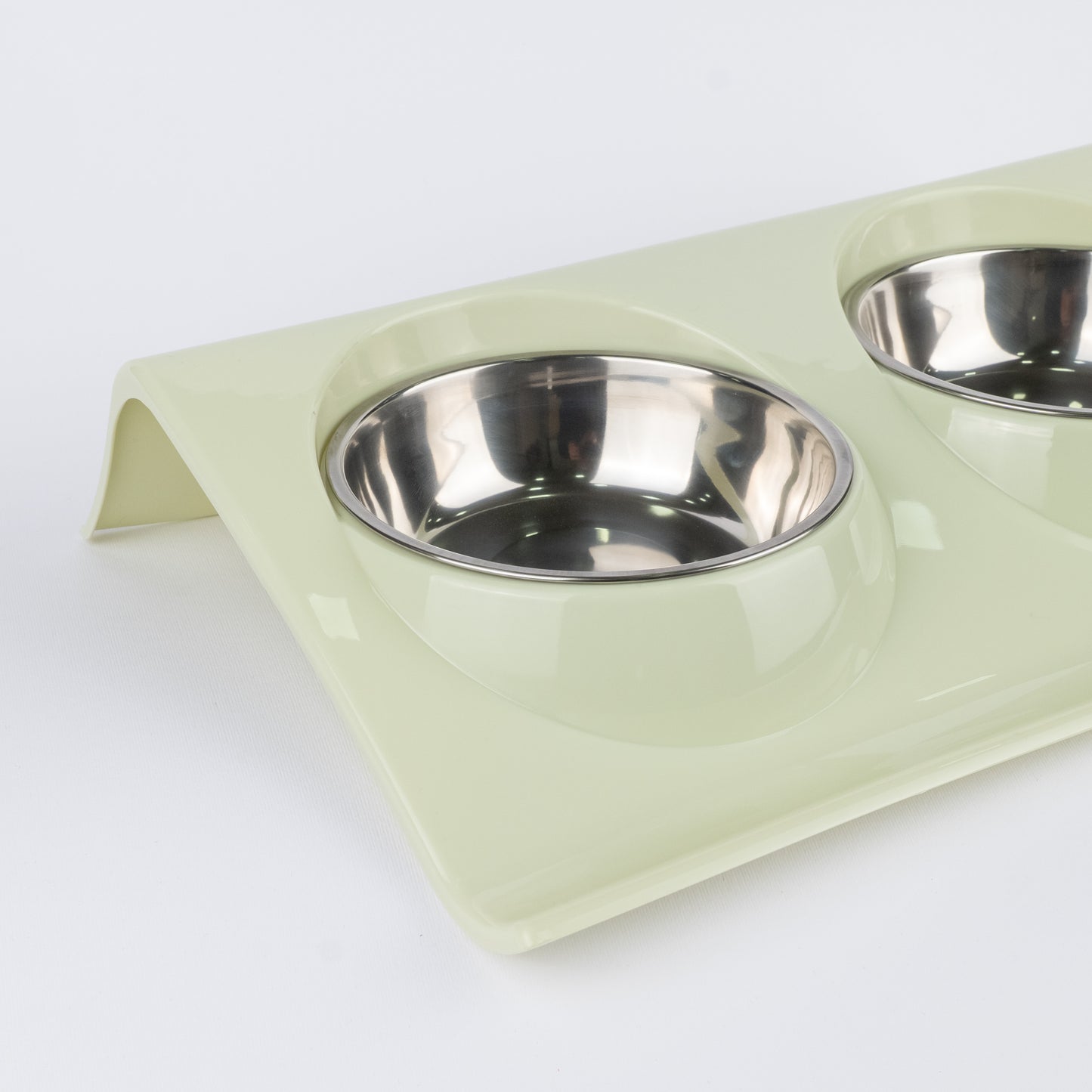 Alzatina Doppia per Cani e Gatti - Verde Chiaro