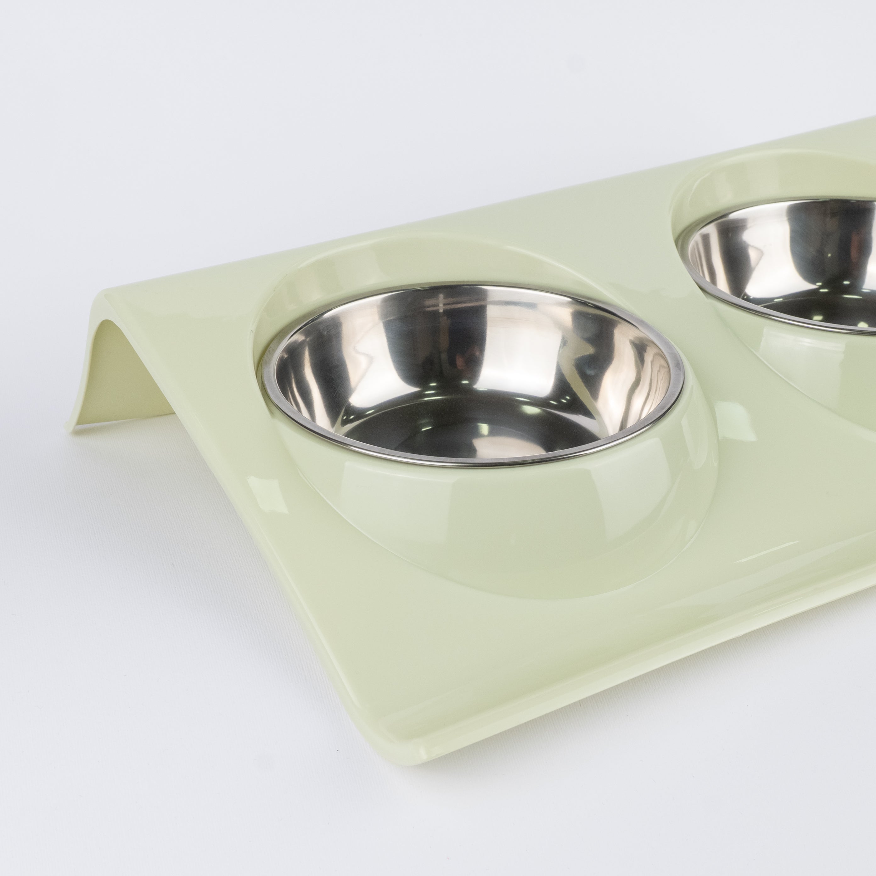 Alzatina Doppia Ciotola per Cani e Gatti - Verde Chiaro