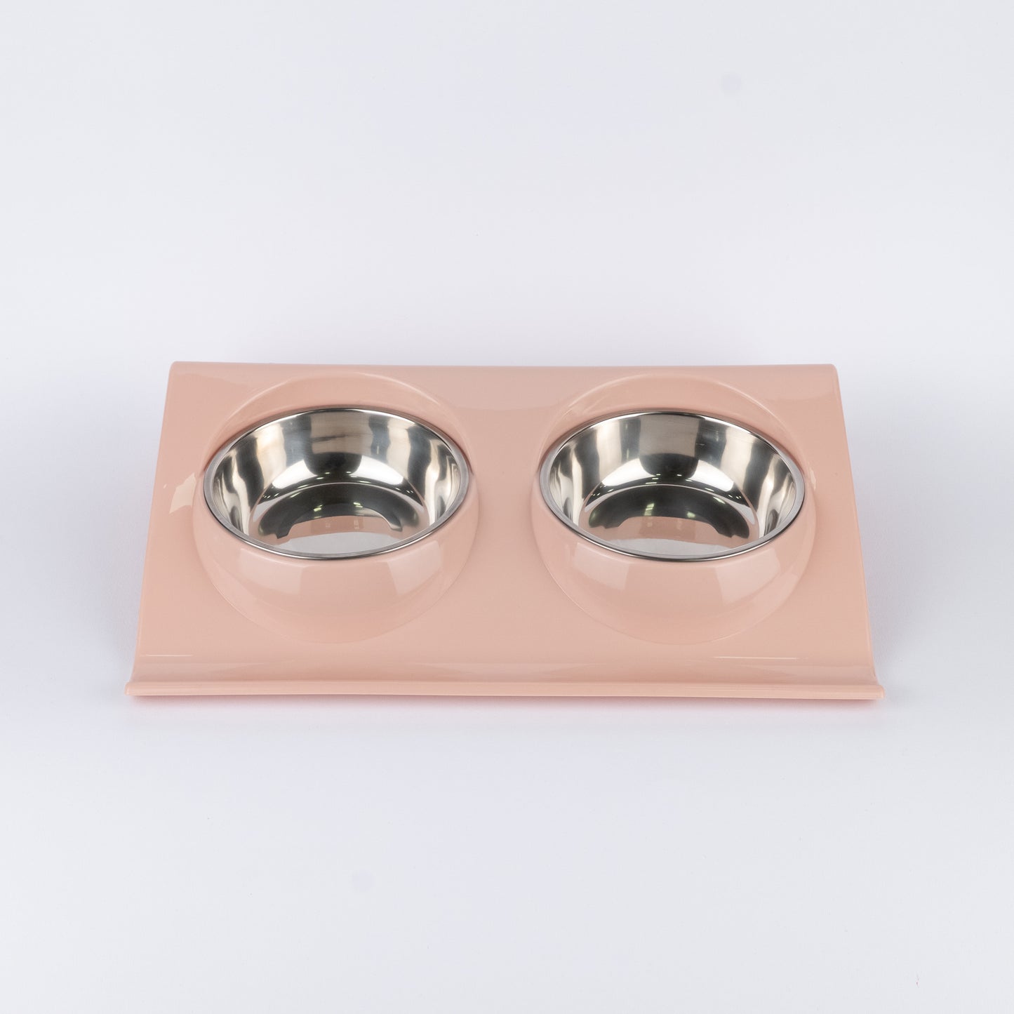 Alzatina Doppia per Cani e Gatti - Rosa