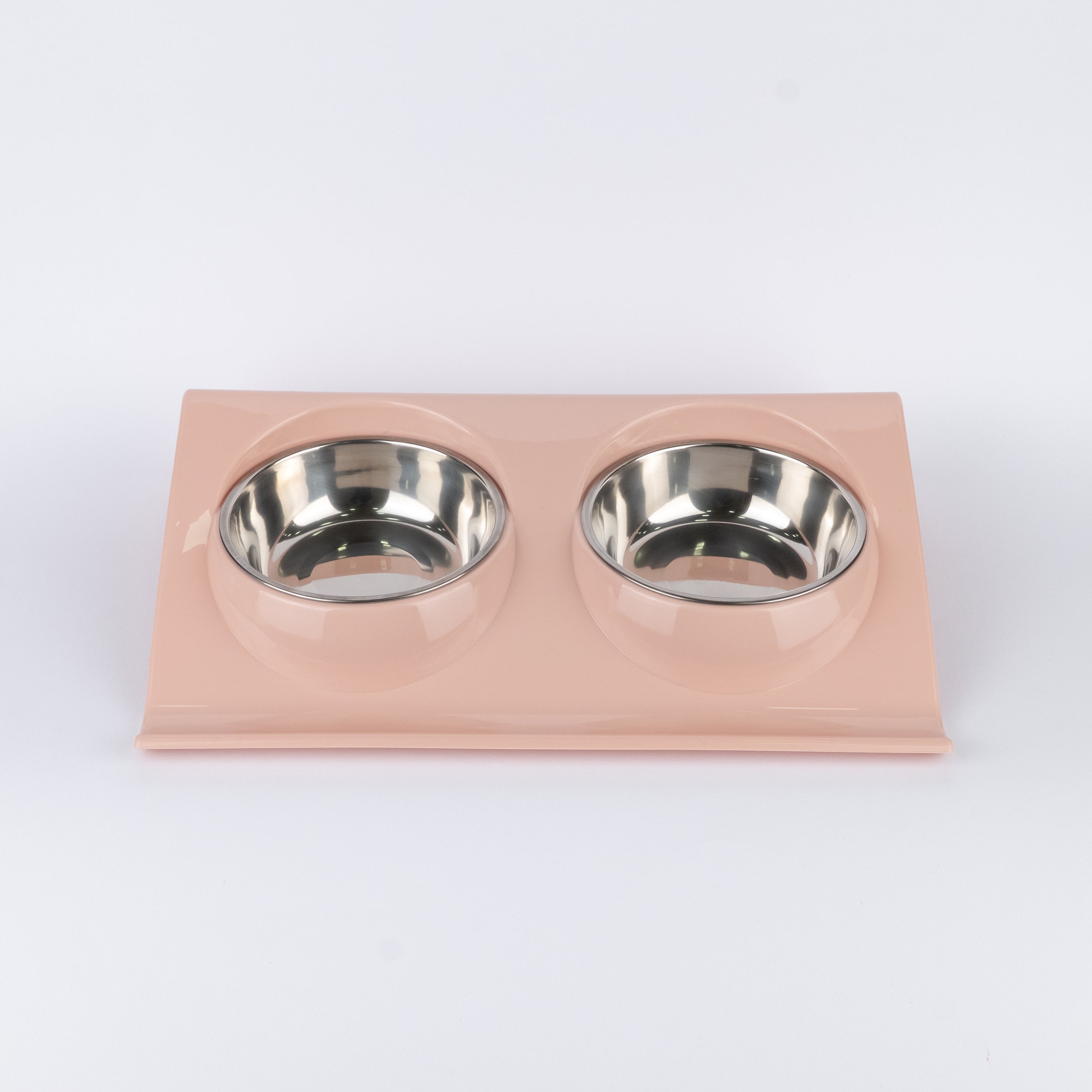 Alzatina Doppia Ciotola per Cani e Gatti - Rosa