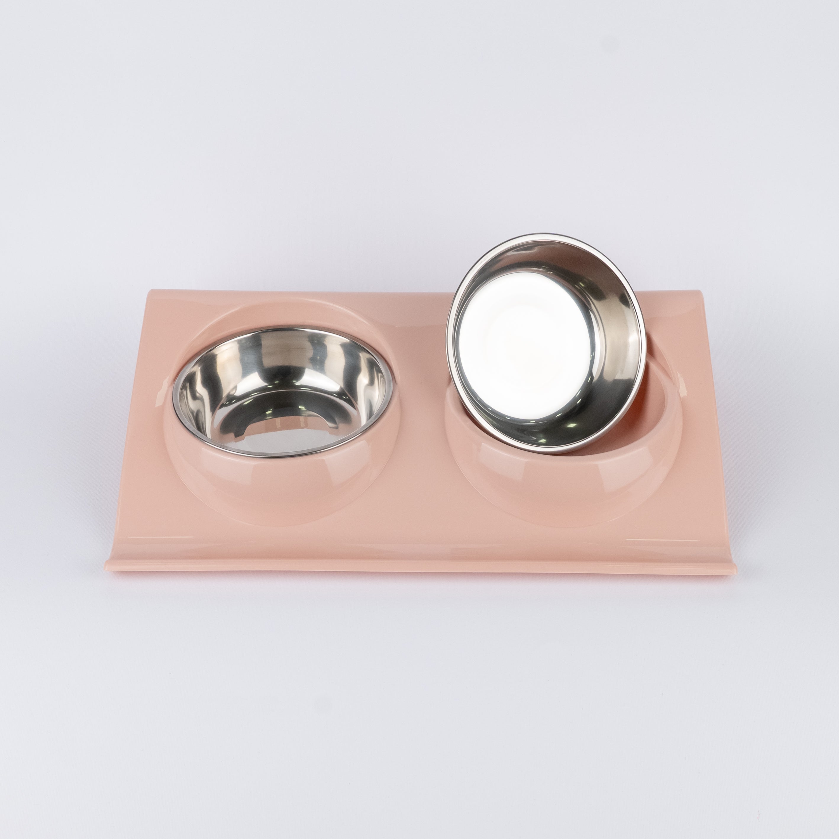 Alzatina Doppia Ciotola per Cani e Gatti - Rosa