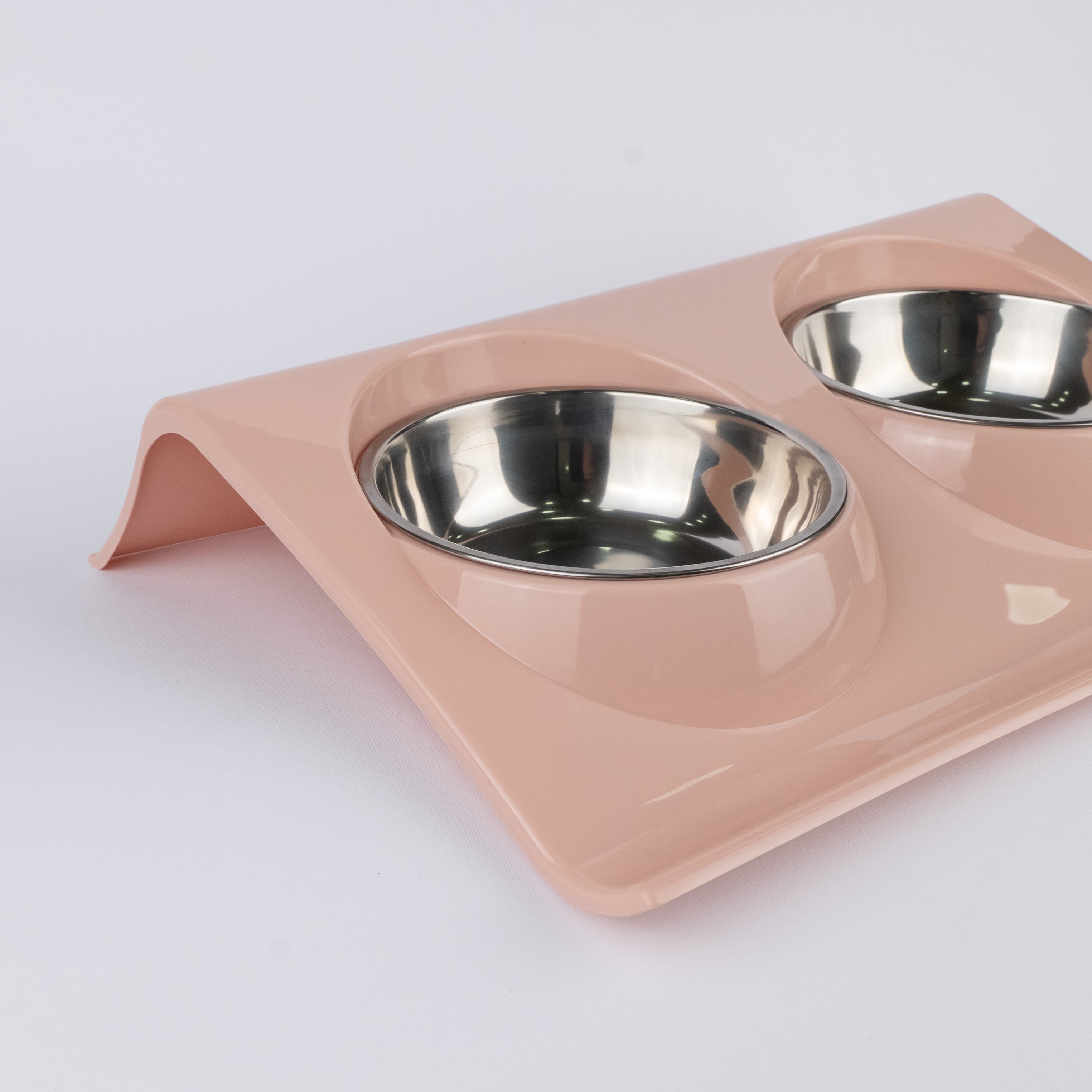 Alzatina Doppia Ciotola per Cani e Gatti - Rosa