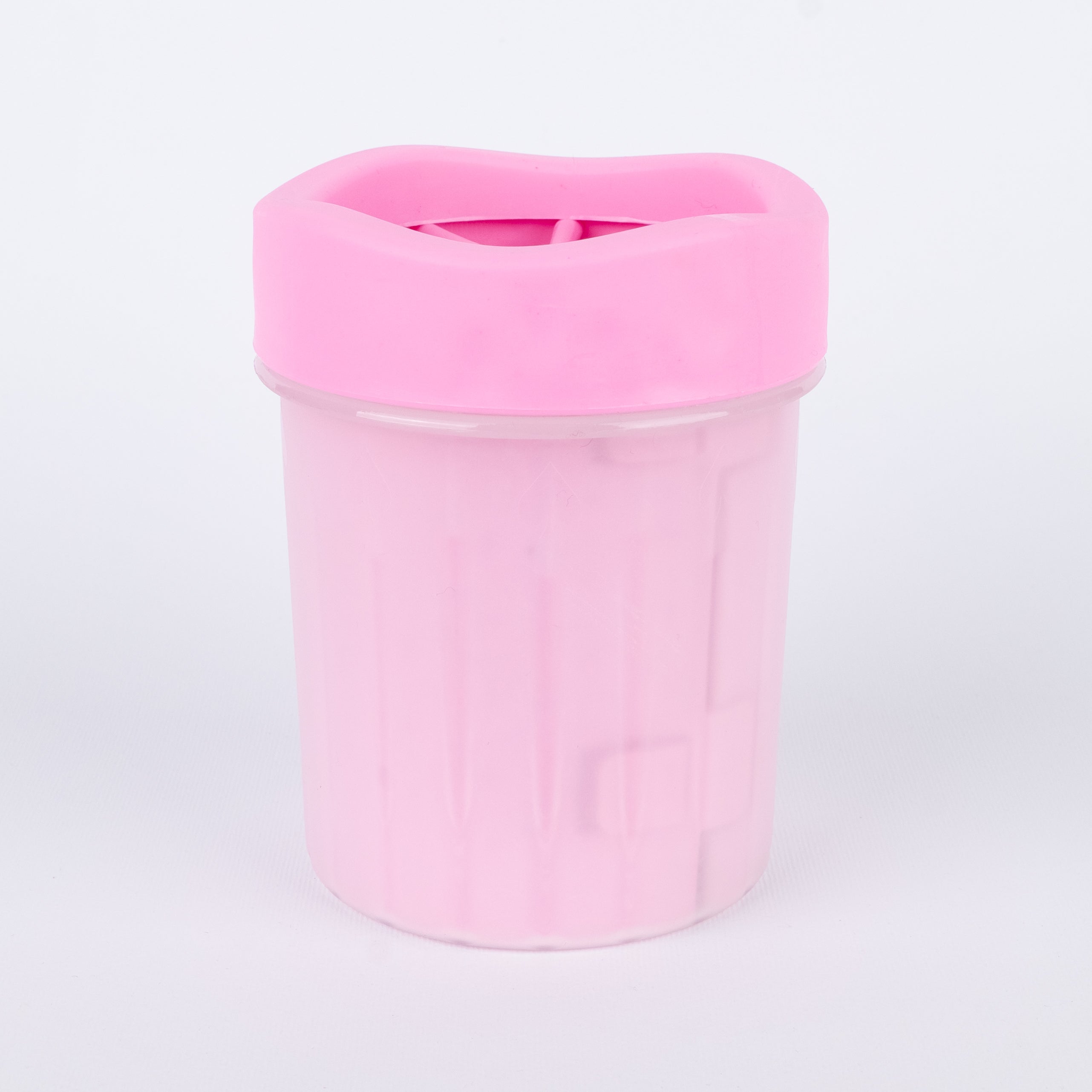 Bicchiere lava-zampe con setole in silicone per cani - Rosa