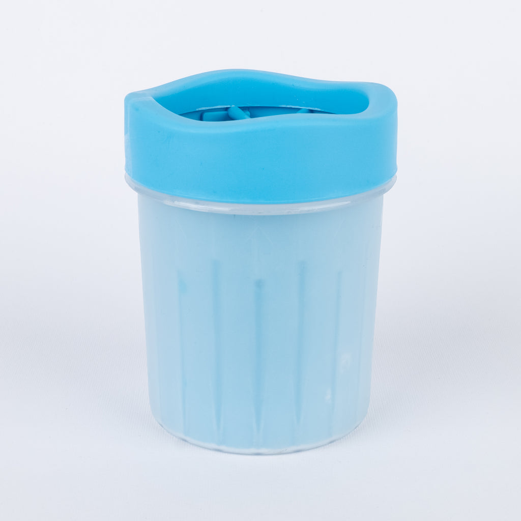 Bicchiere lava-zampe con setole in silicone per cani - Azzurro