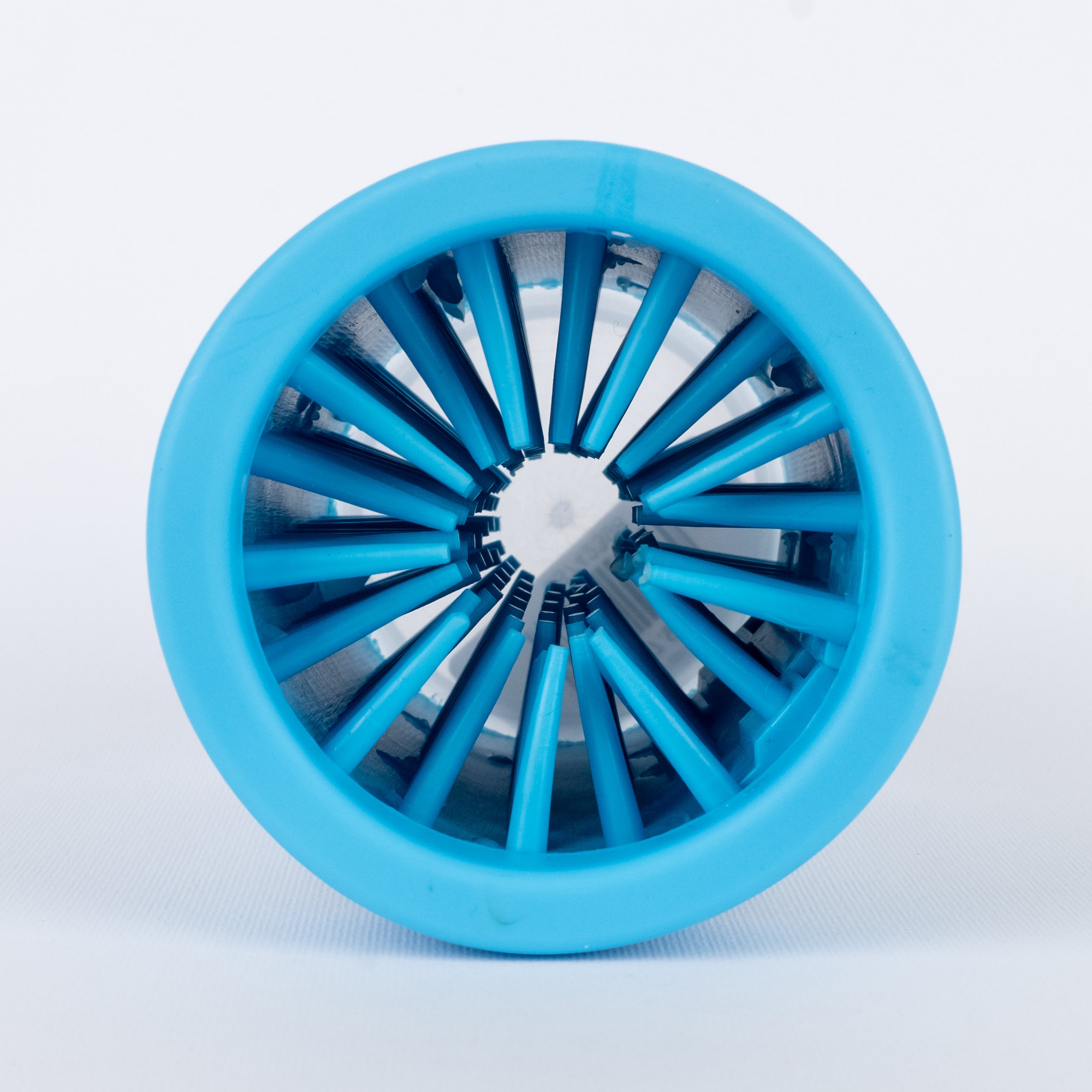 Bicchiere lava-zampe con setole in silicone per cani - Azzurro