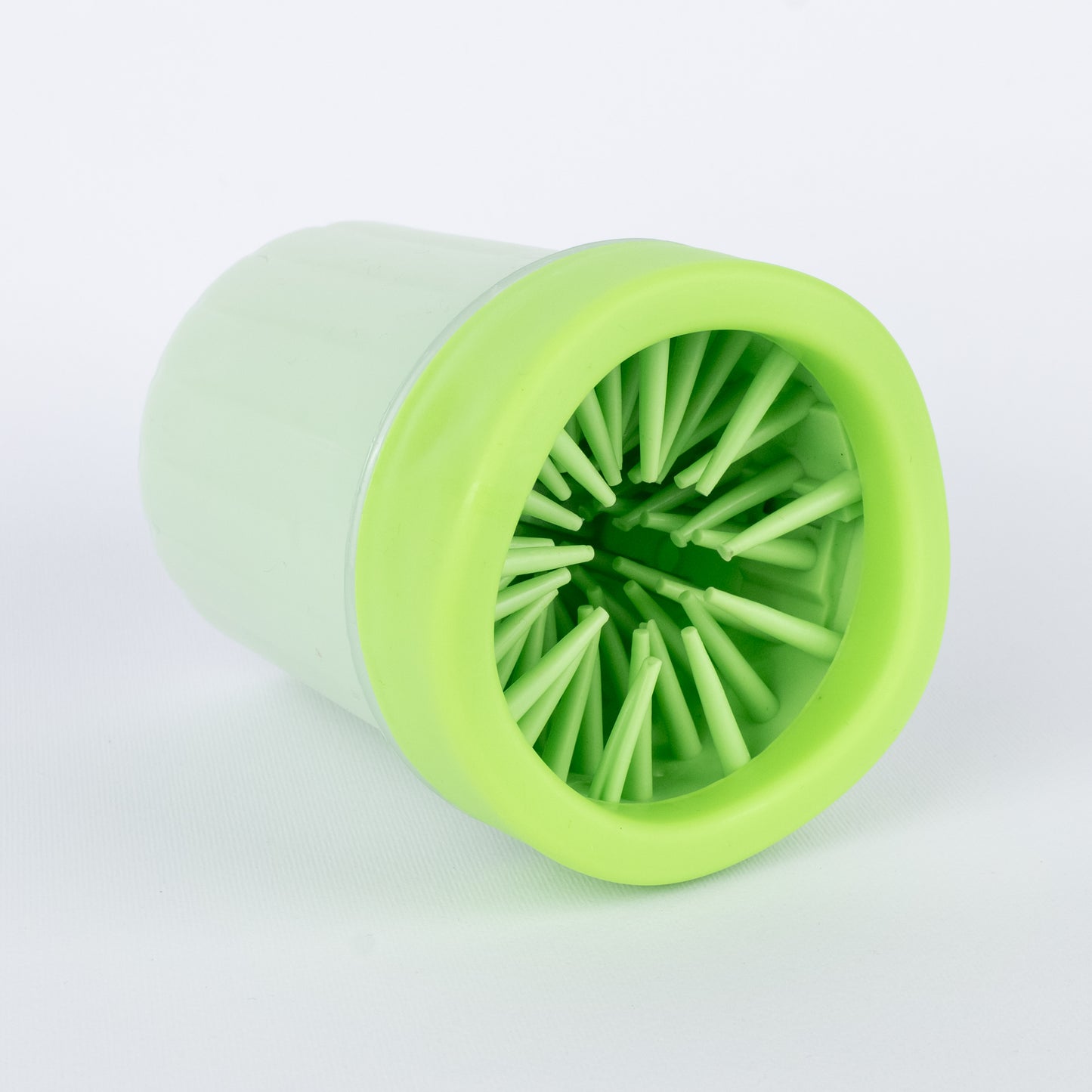Bicchiere lava-zampe con setole in silicone per cani - Verde