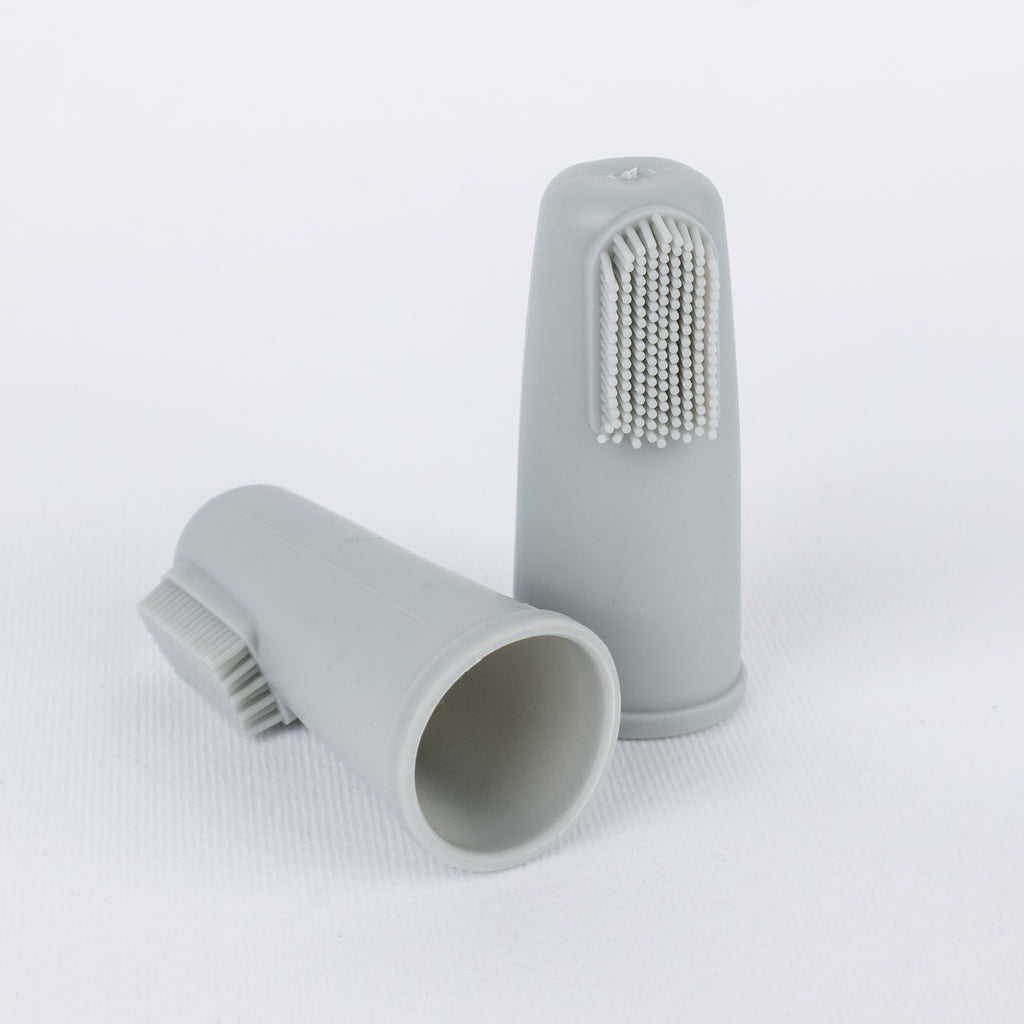 Spazzolino da dito in silicone per cani - Grigio