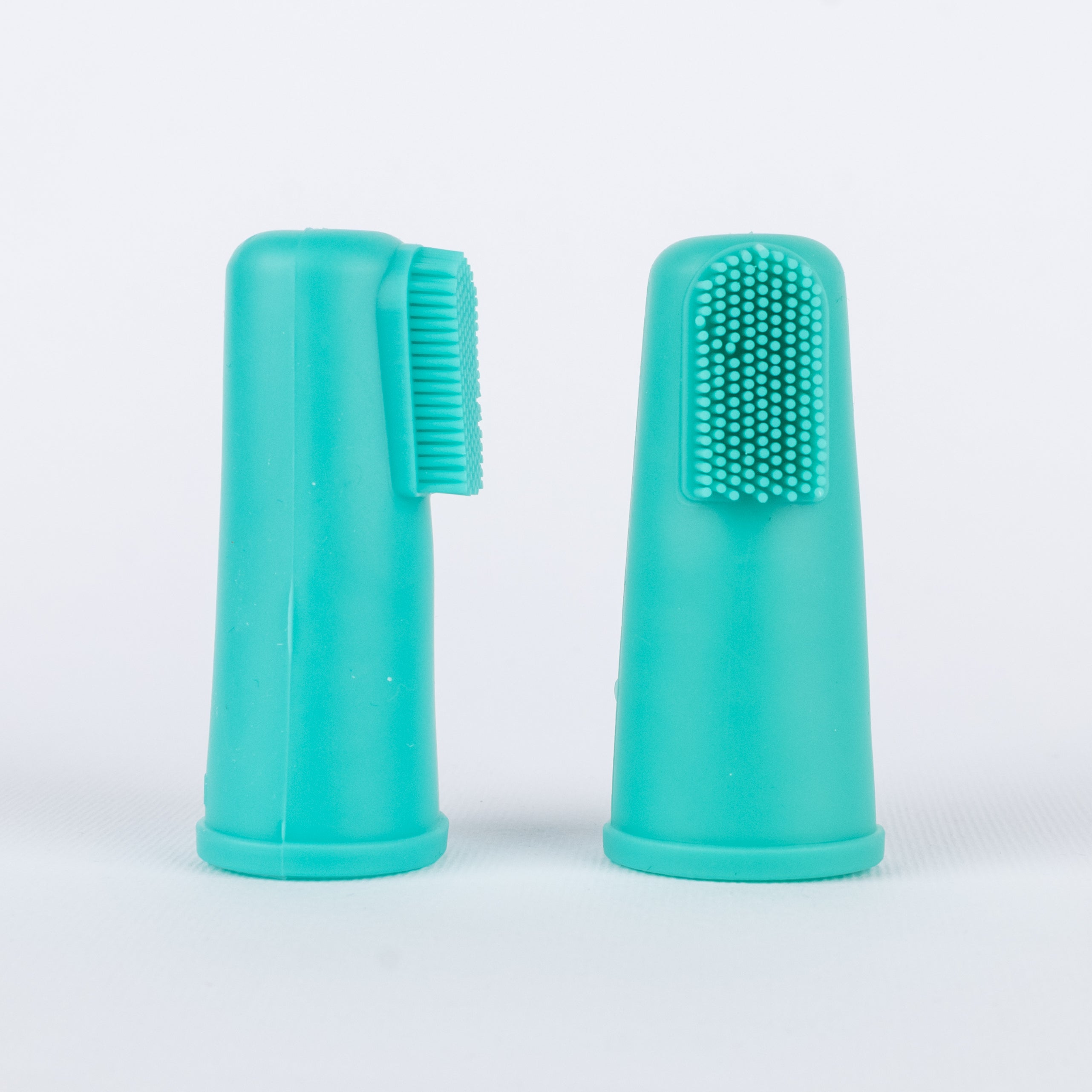 Spazzolino da dito in silicone per cani - Verde Acqua