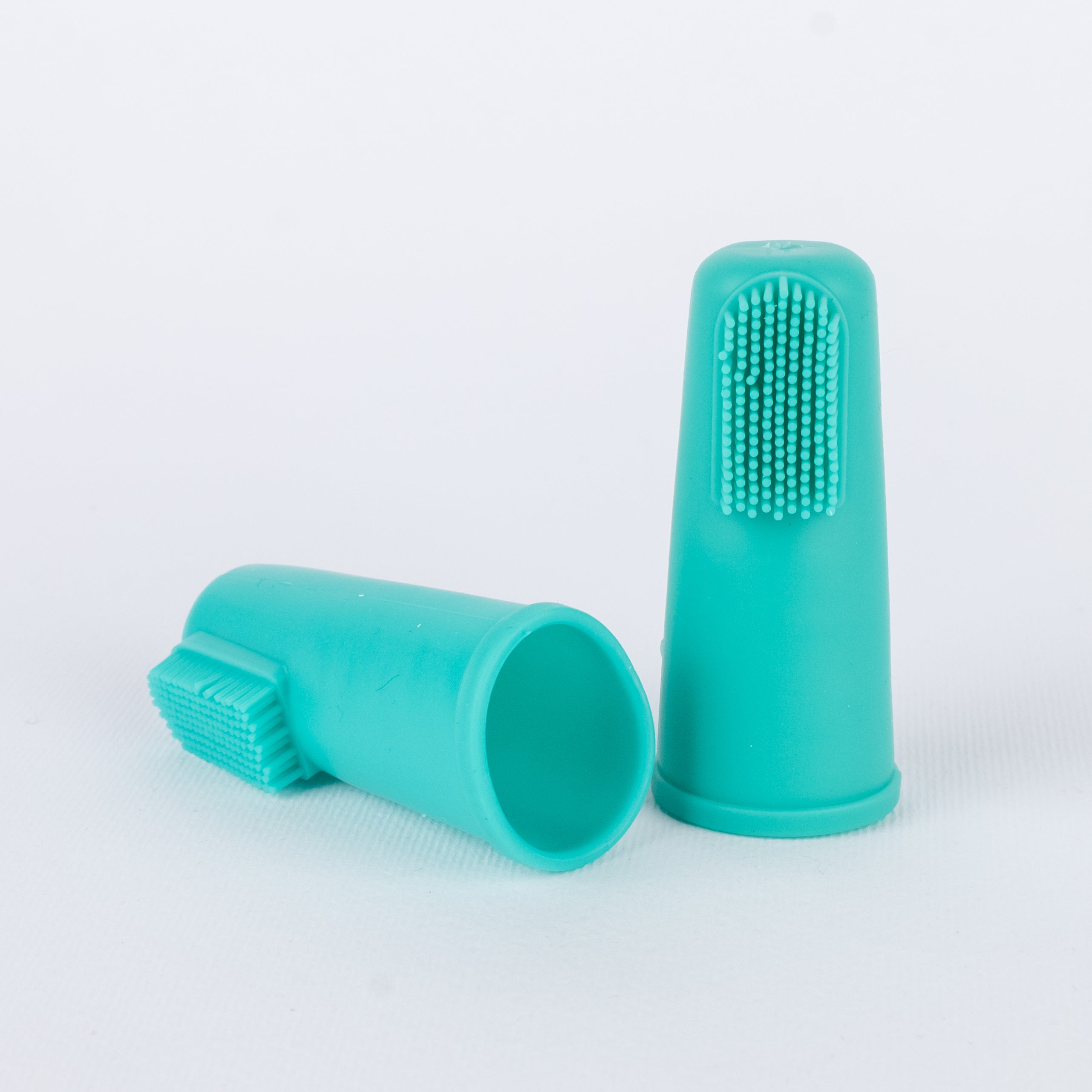 Spazzolino da dito in silicone per cani - Verde Acqua